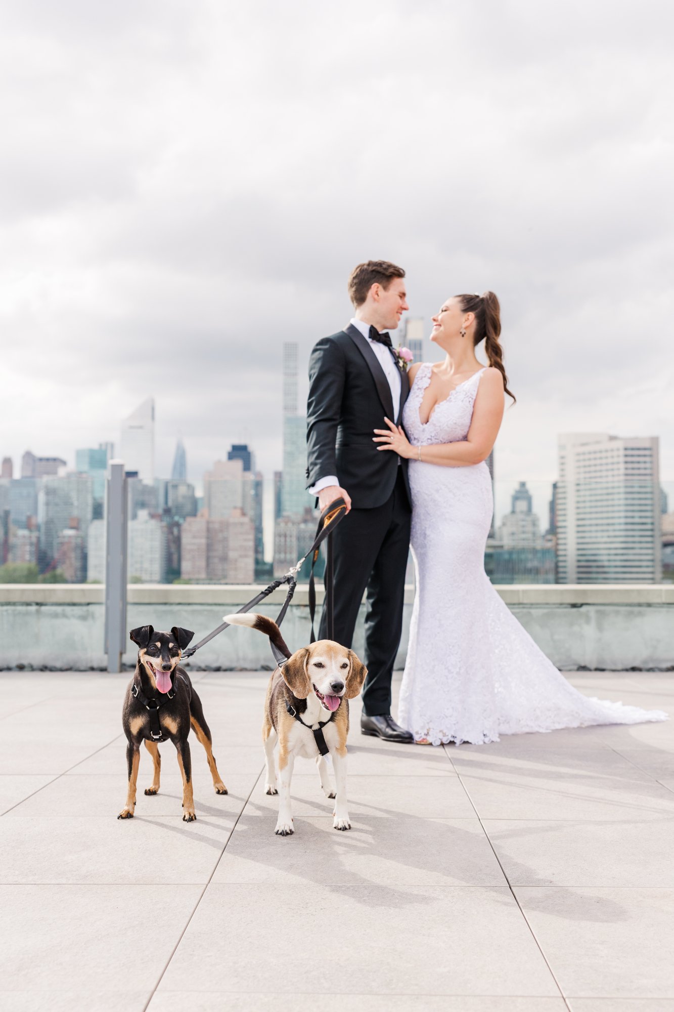Adorable Bordone Wedding Photos in LIC along the New York City Skyline