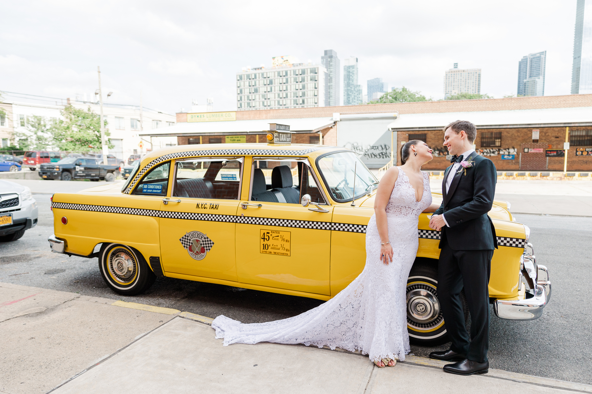 Iconic Bordone Wedding Photos in LIC along the New York City Skyline