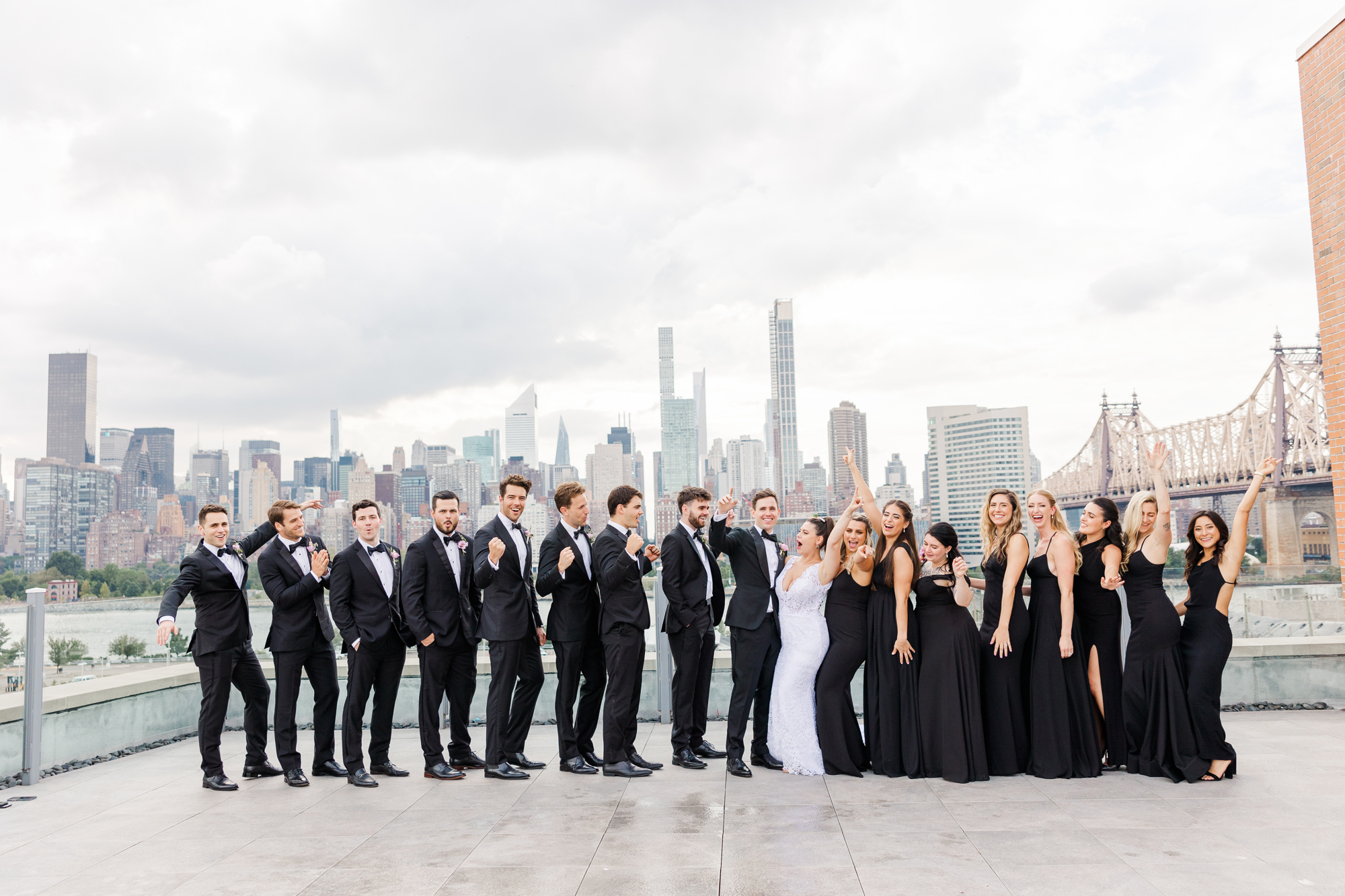 Stylish Bordone Wedding Photos in LIC along the New York City Skyline