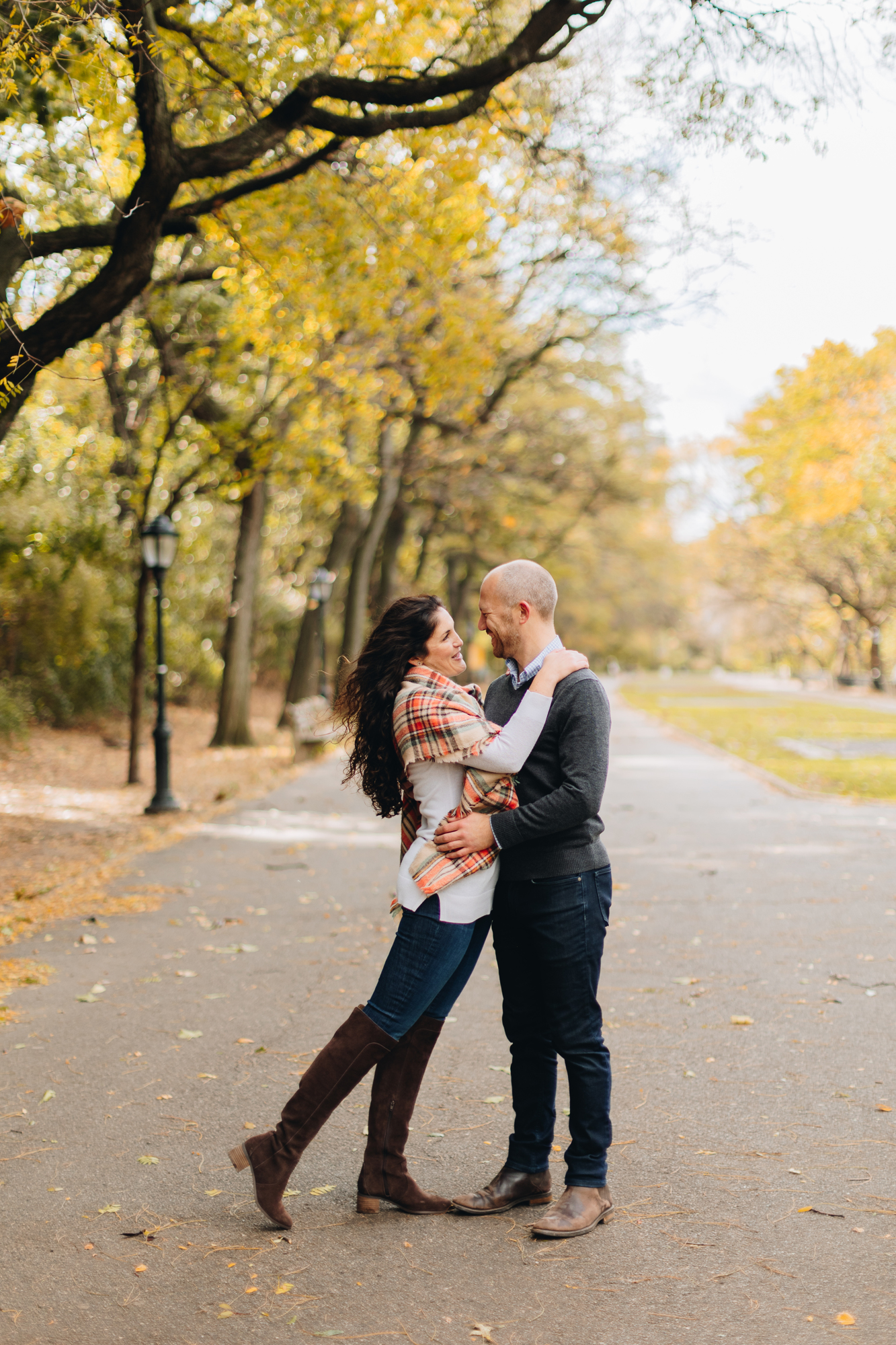Classic Fall Riverside Park Engagement Photography