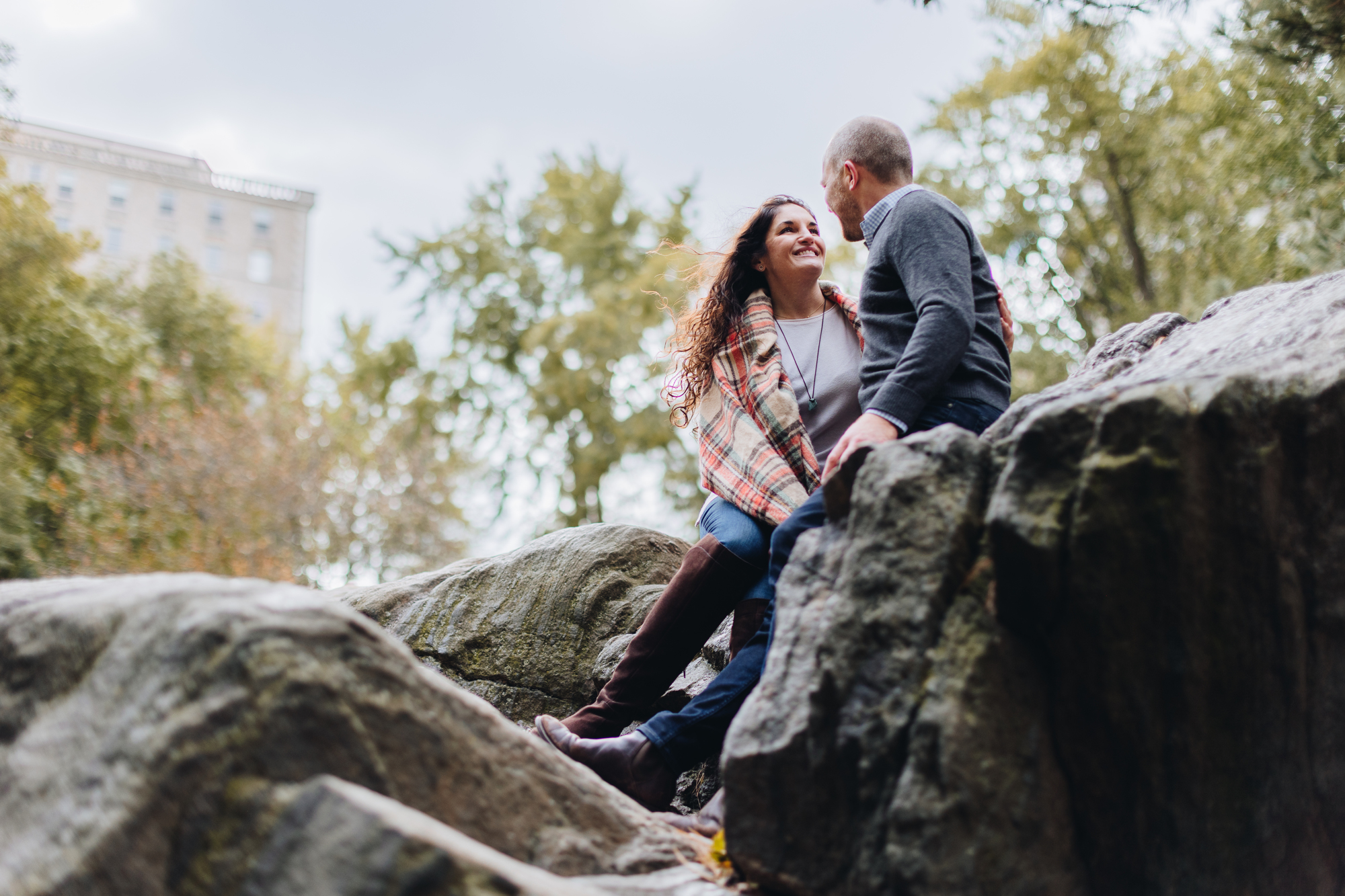 Perfect Fall Riverside Park Engagement Photography