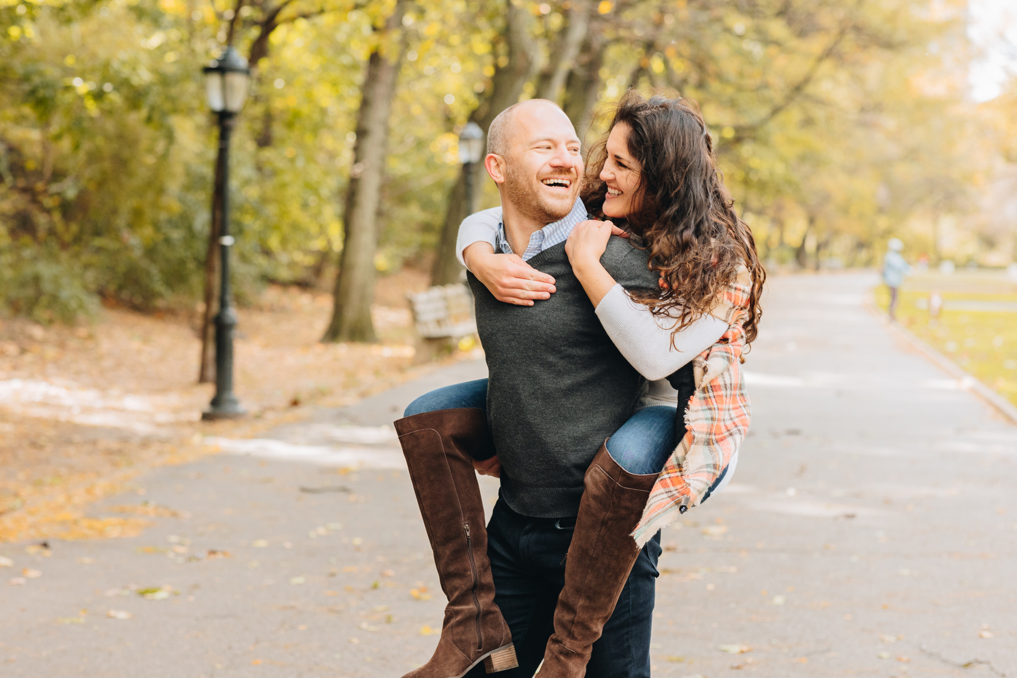 Iconic Fall Riverside Park Engagement Photography