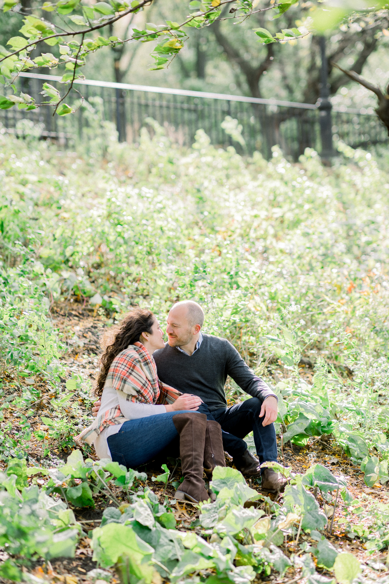 Documentary Fall Riverside Park Engagement Photography