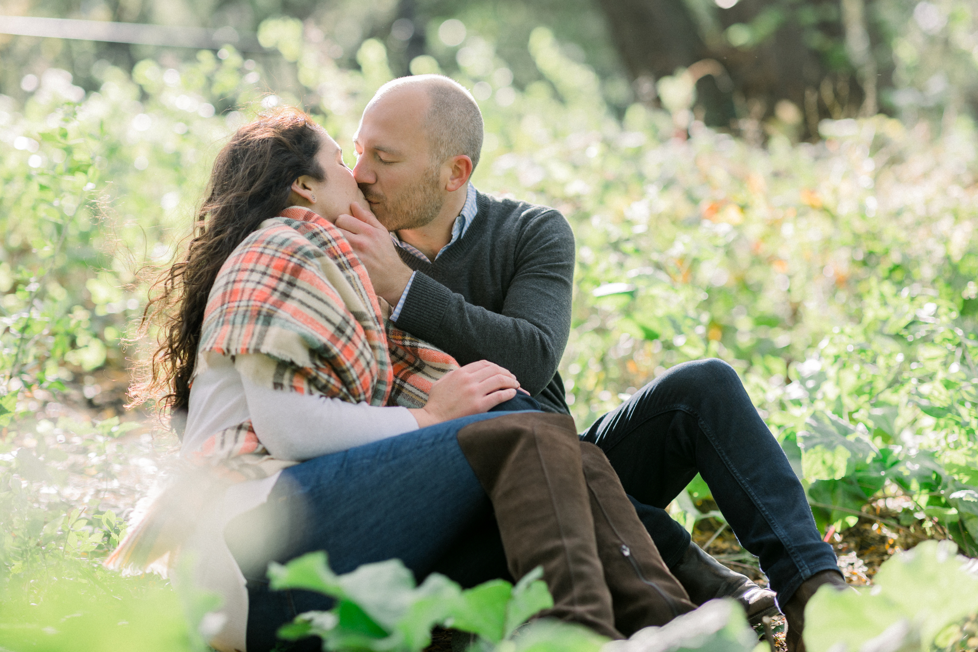 Glowing Fall Riverside Park Engagement Photography
