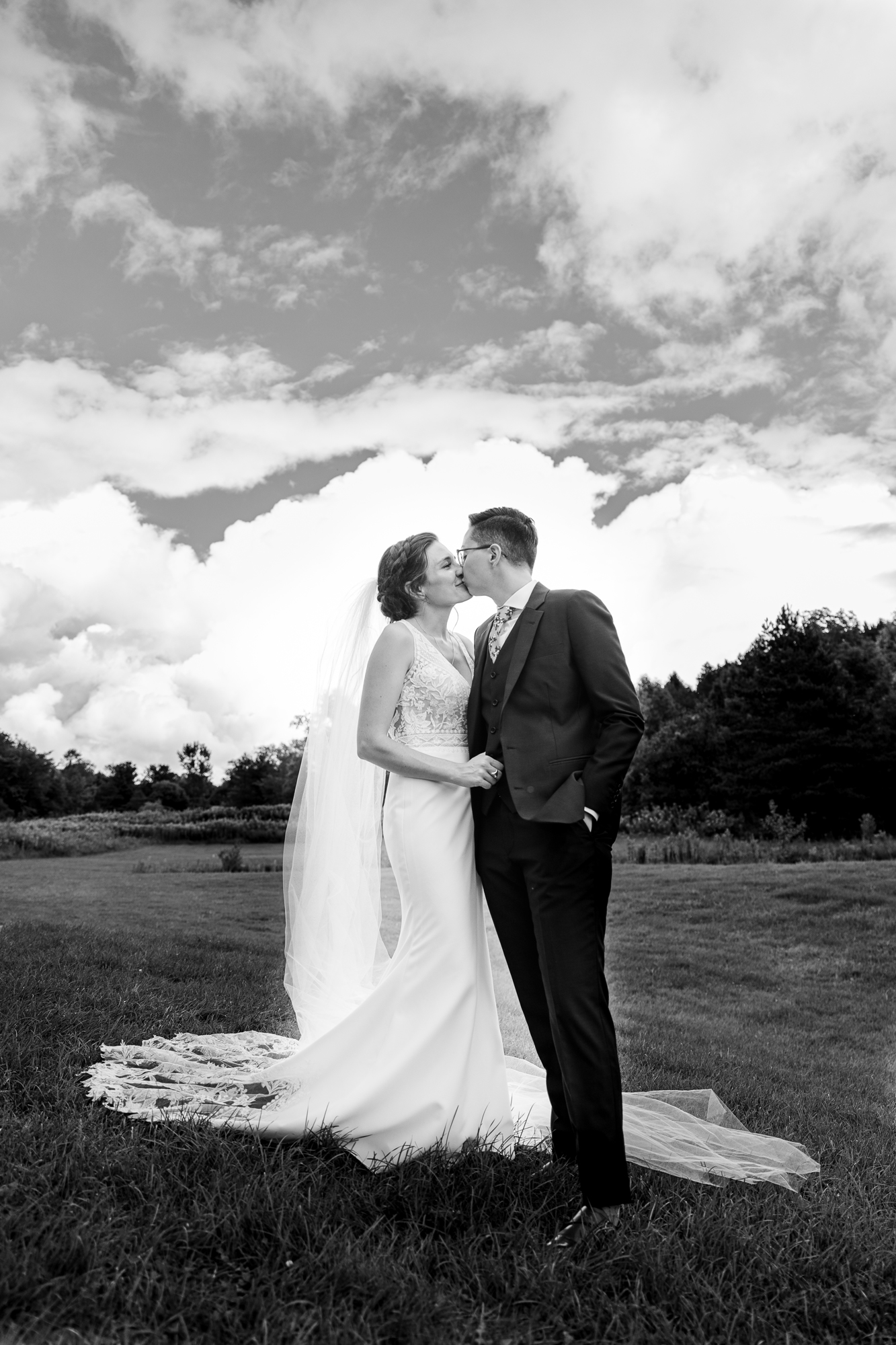 Black and White Upstate Wedding Photos at Cristman Barn in Ilion, New York