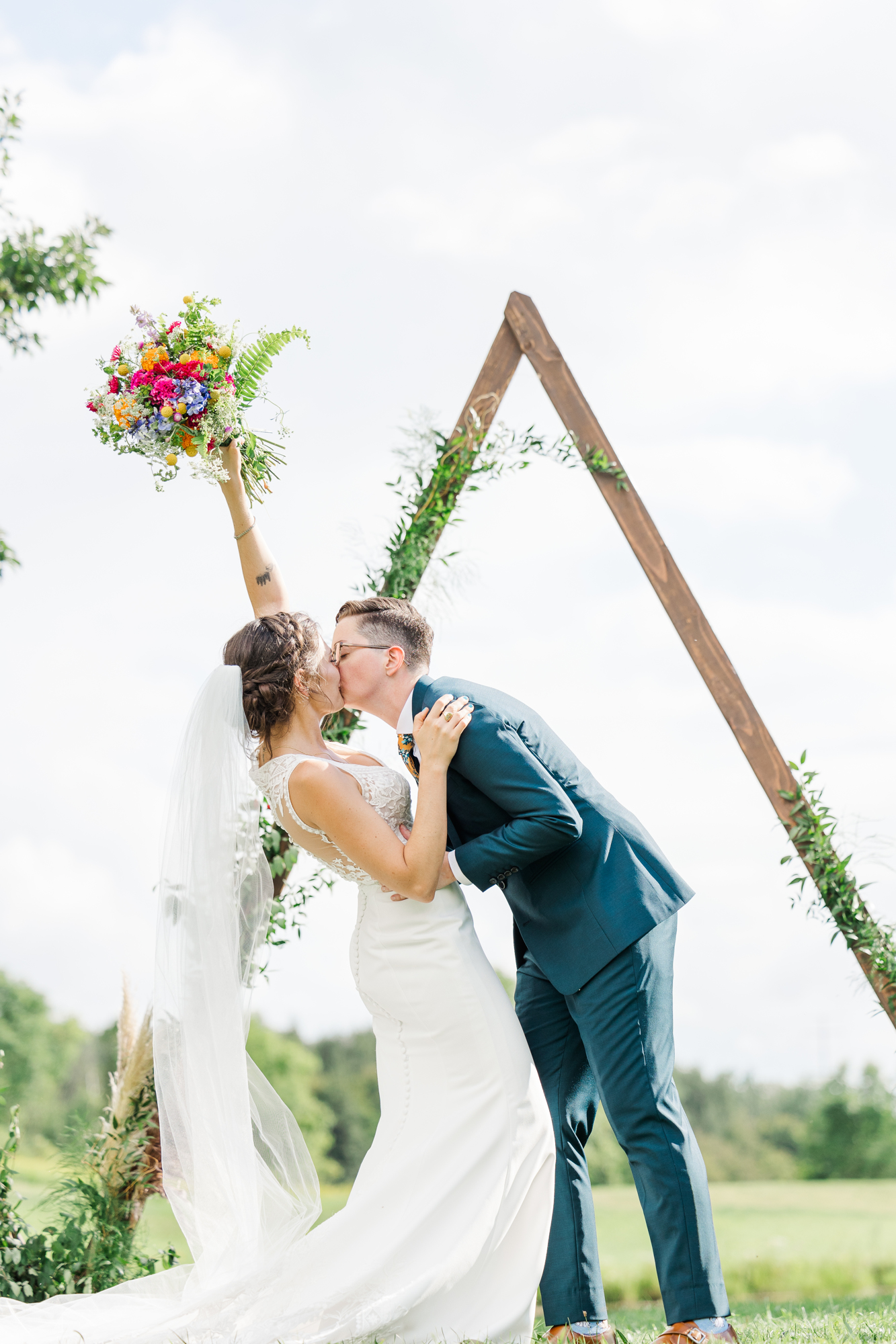 Colorful Upstate Wedding Photos at Cristman Barn in Ilion, New York