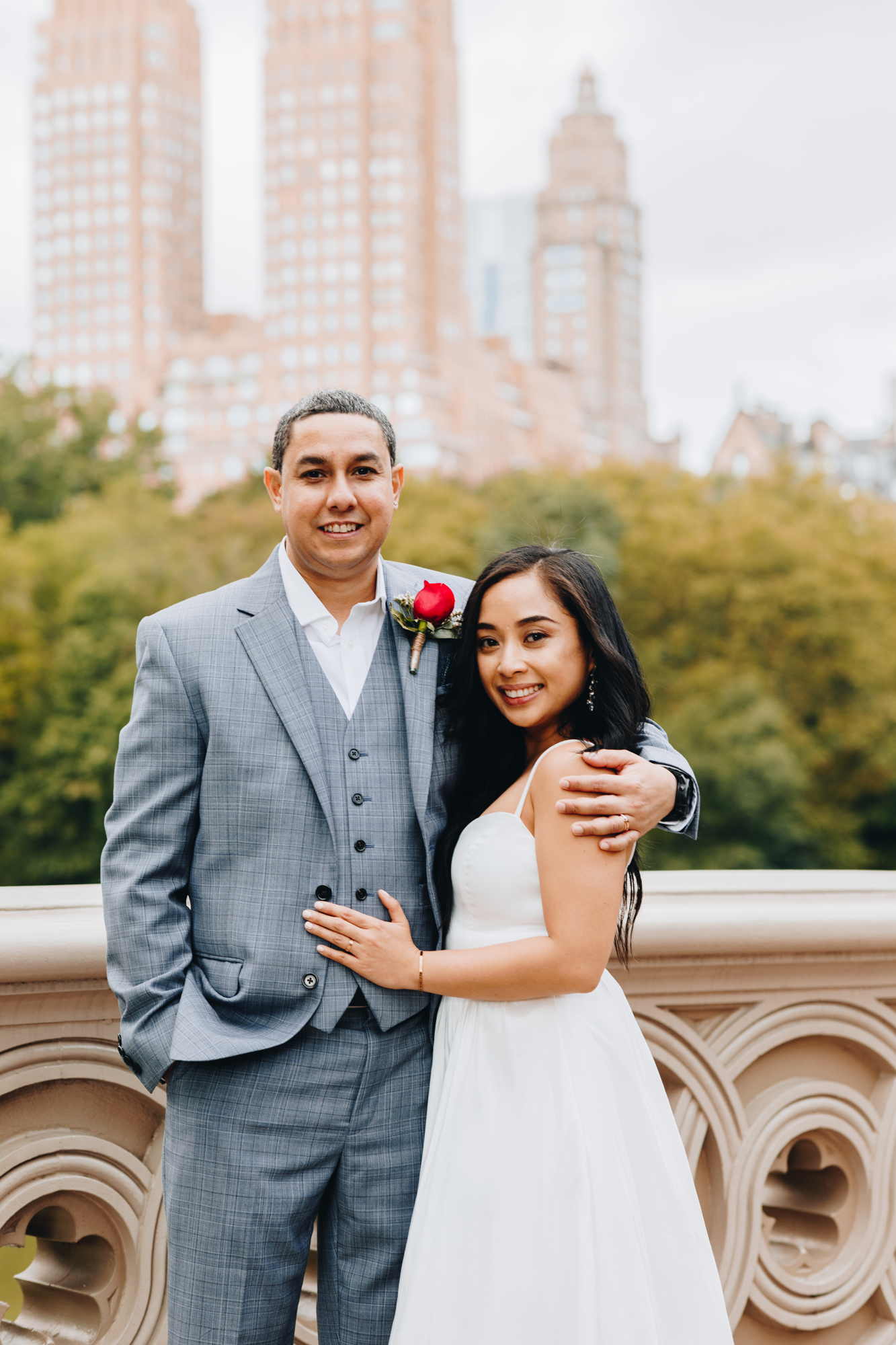 Intimate Bow Bridge Elopement Photos in Fall Foliage