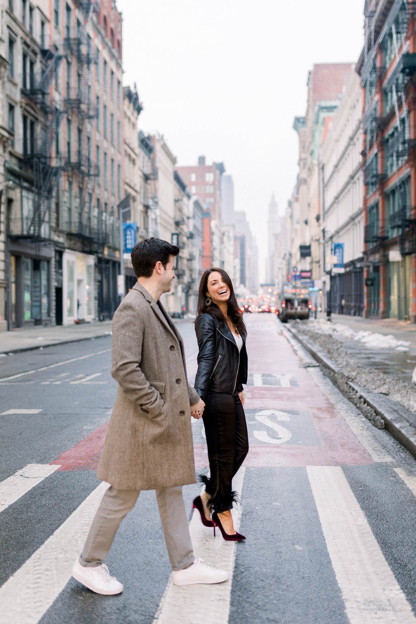 Incredible Engagement Photos in Rainy Soho New York