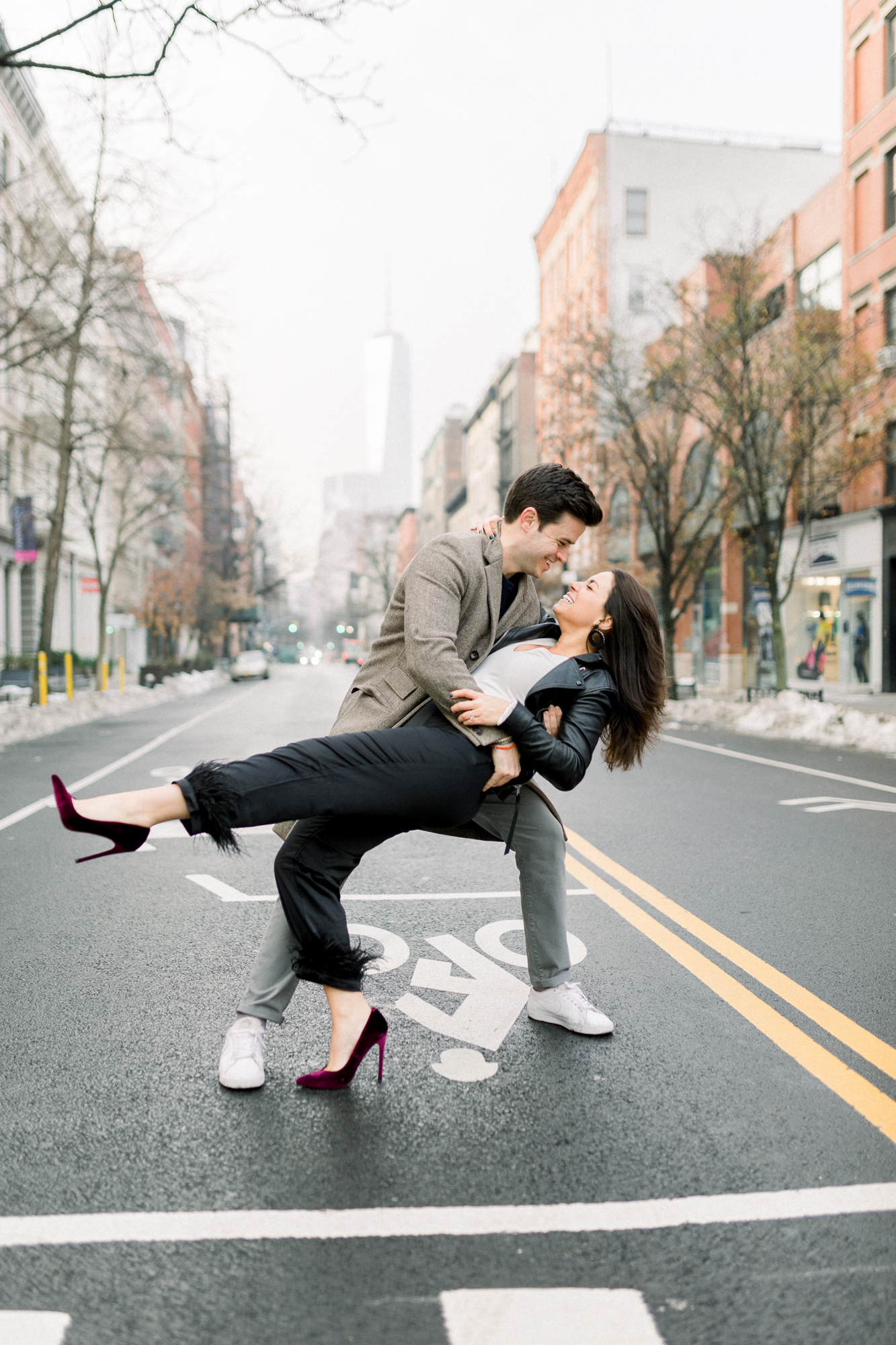 Elegant Engagement Photos in Rainy Soho New York