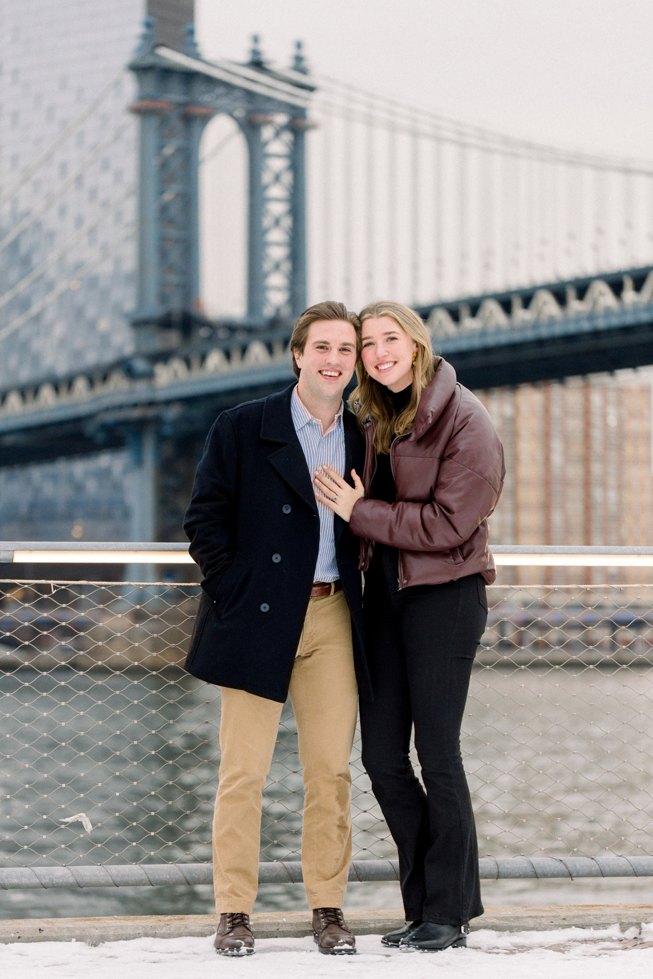 Picturesque Surprise Proposal Photos in DUMBO Featuring Brooklyn Bridge Park