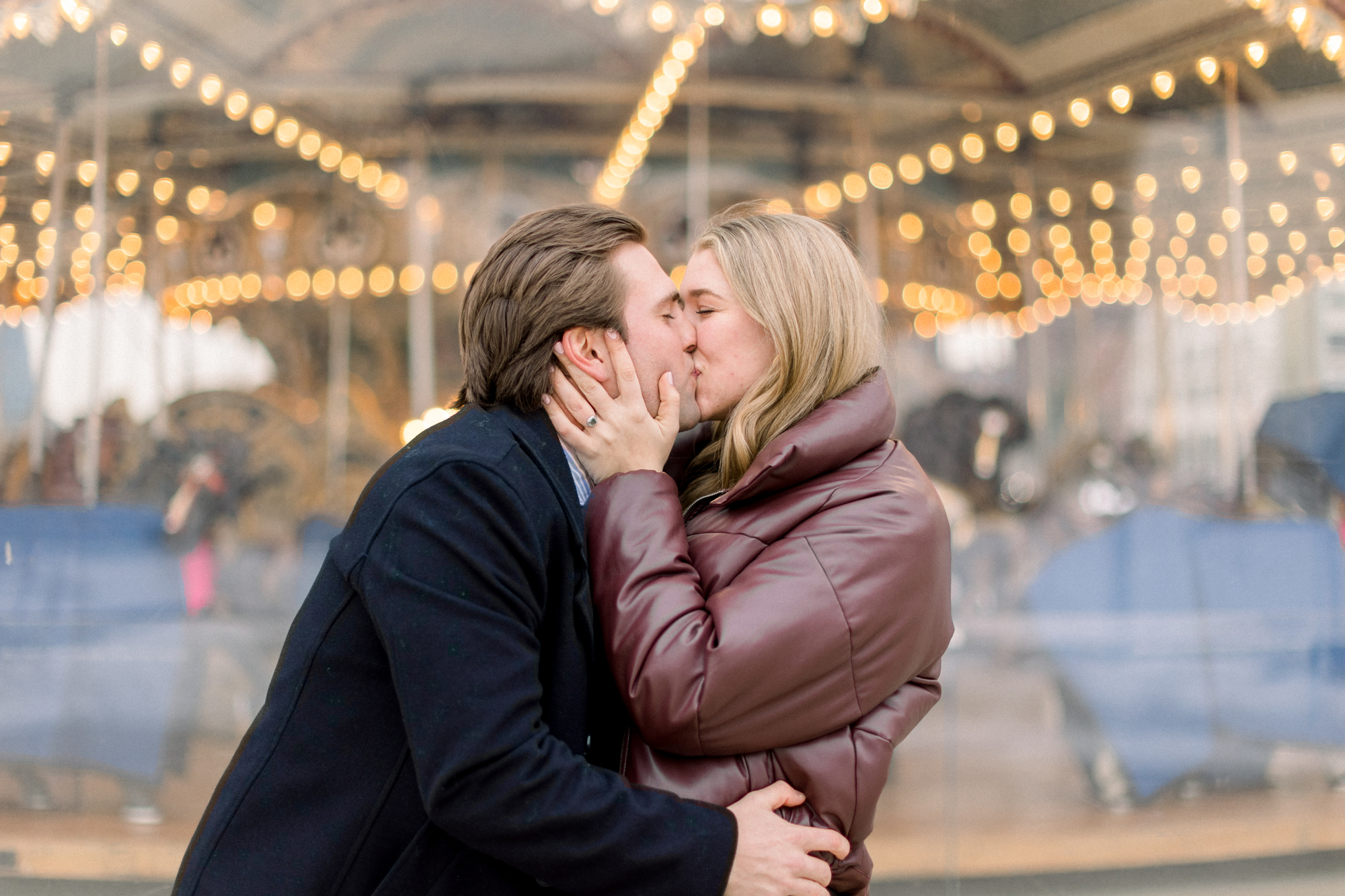 Romantic Surprise Proposal Photos in DUMBO Featuring Brooklyn Bridge Park