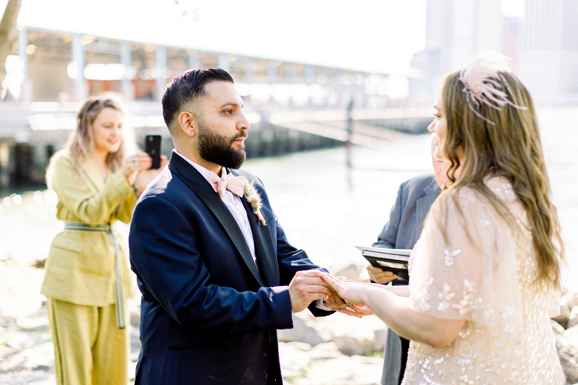 Ceremony Wedding Photos in New York's Brooklyn Bridge Park