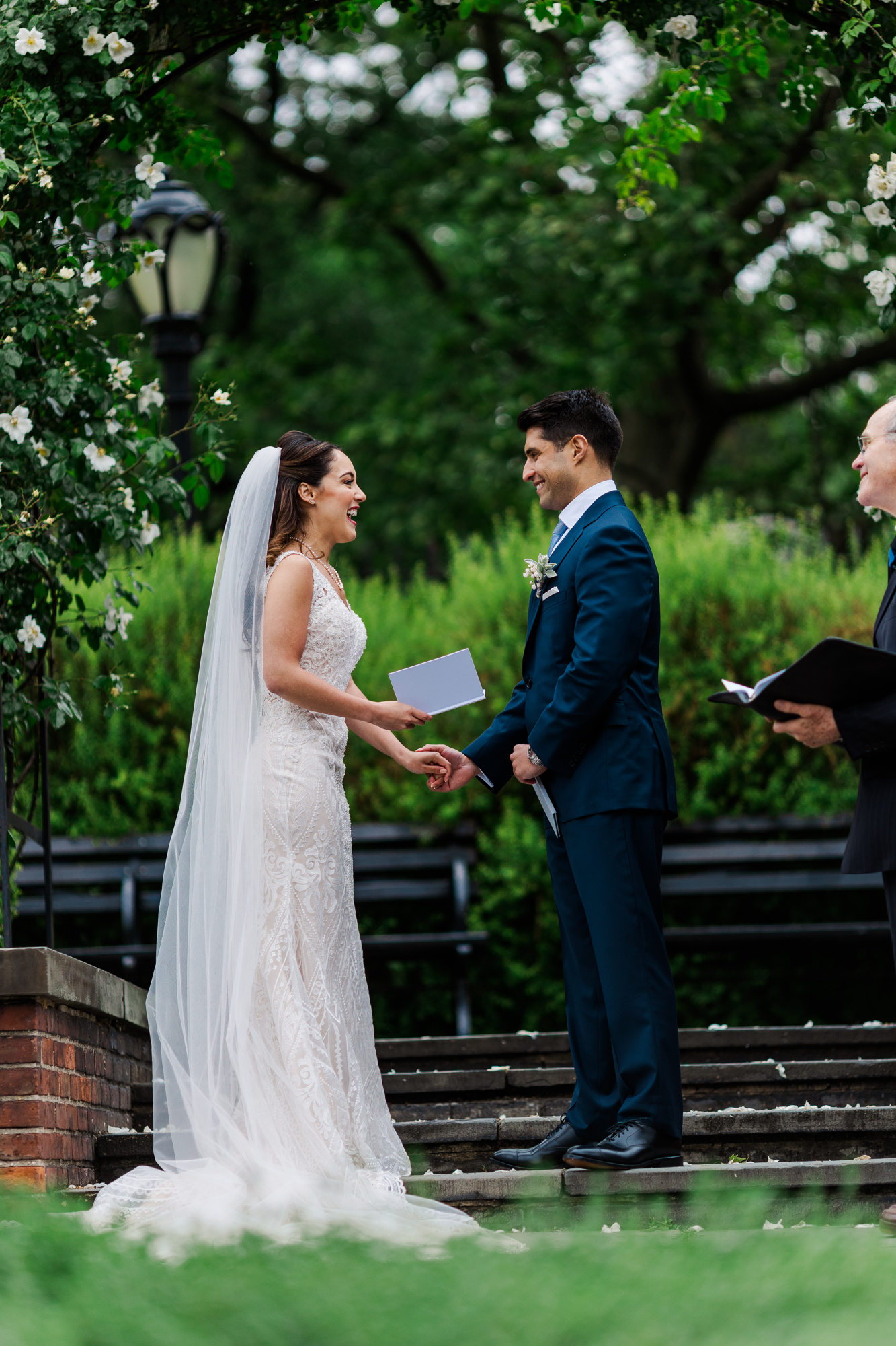 Exciting New York Wedding Photos in Conservatory Garden
