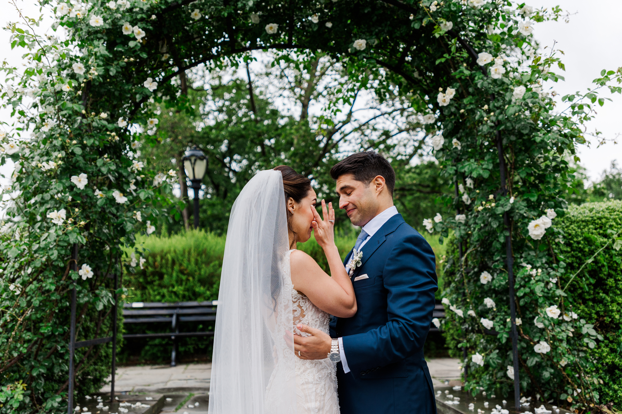 Glowing New York Wedding Photos in Conservatory Garden