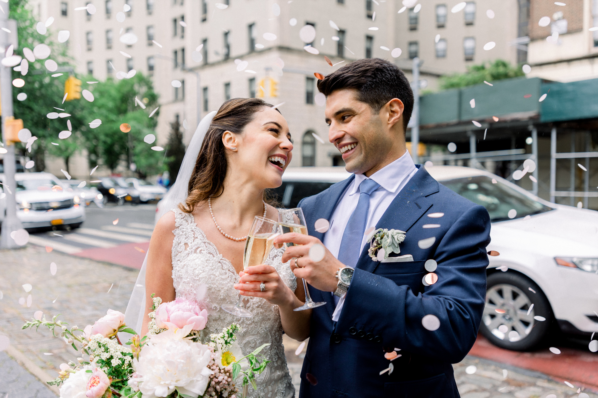Iconic New York Wedding Photos in Conservatory Garden