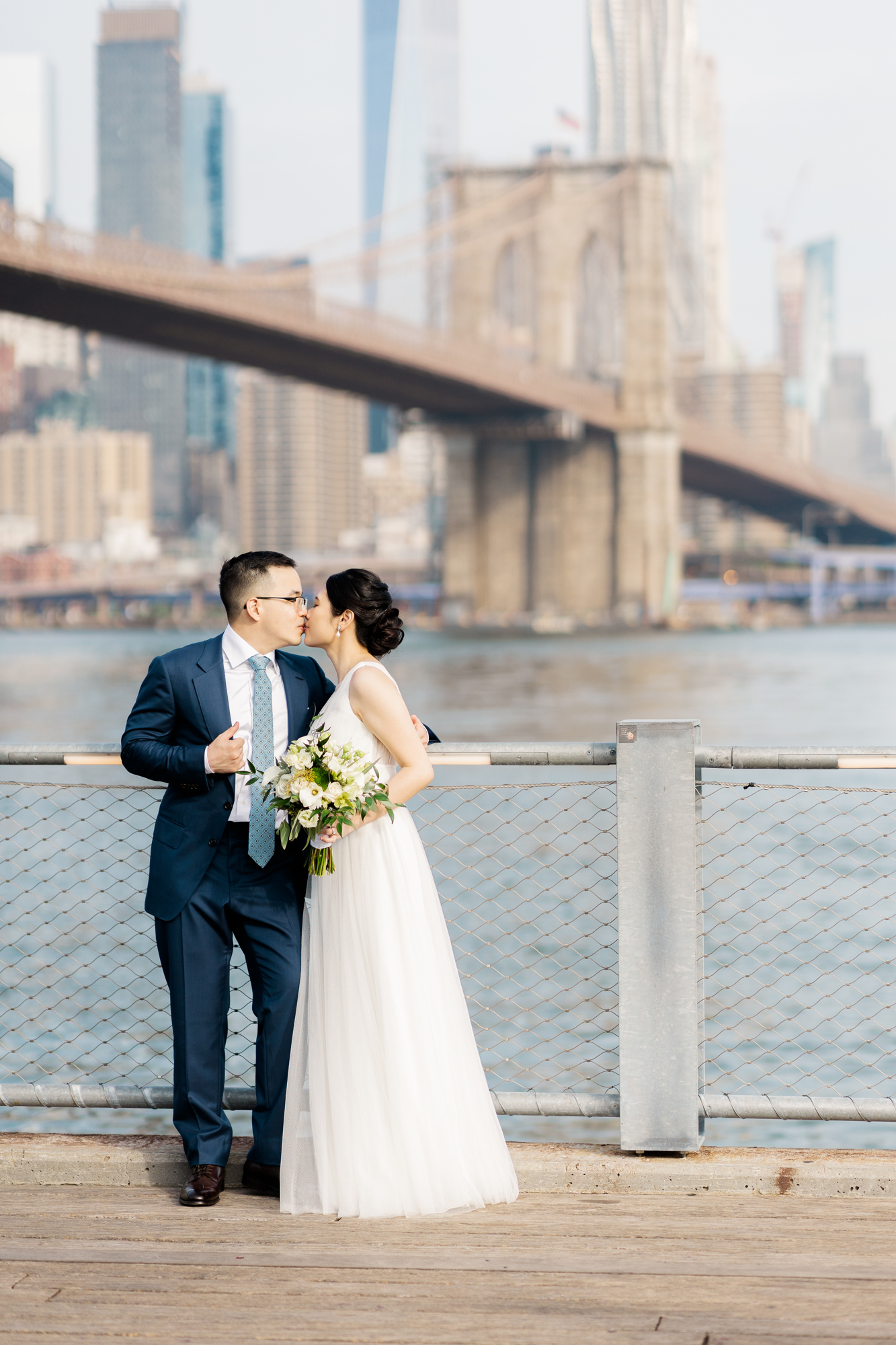 Fun Photos of New York Elopement in DUMBO and Central Park