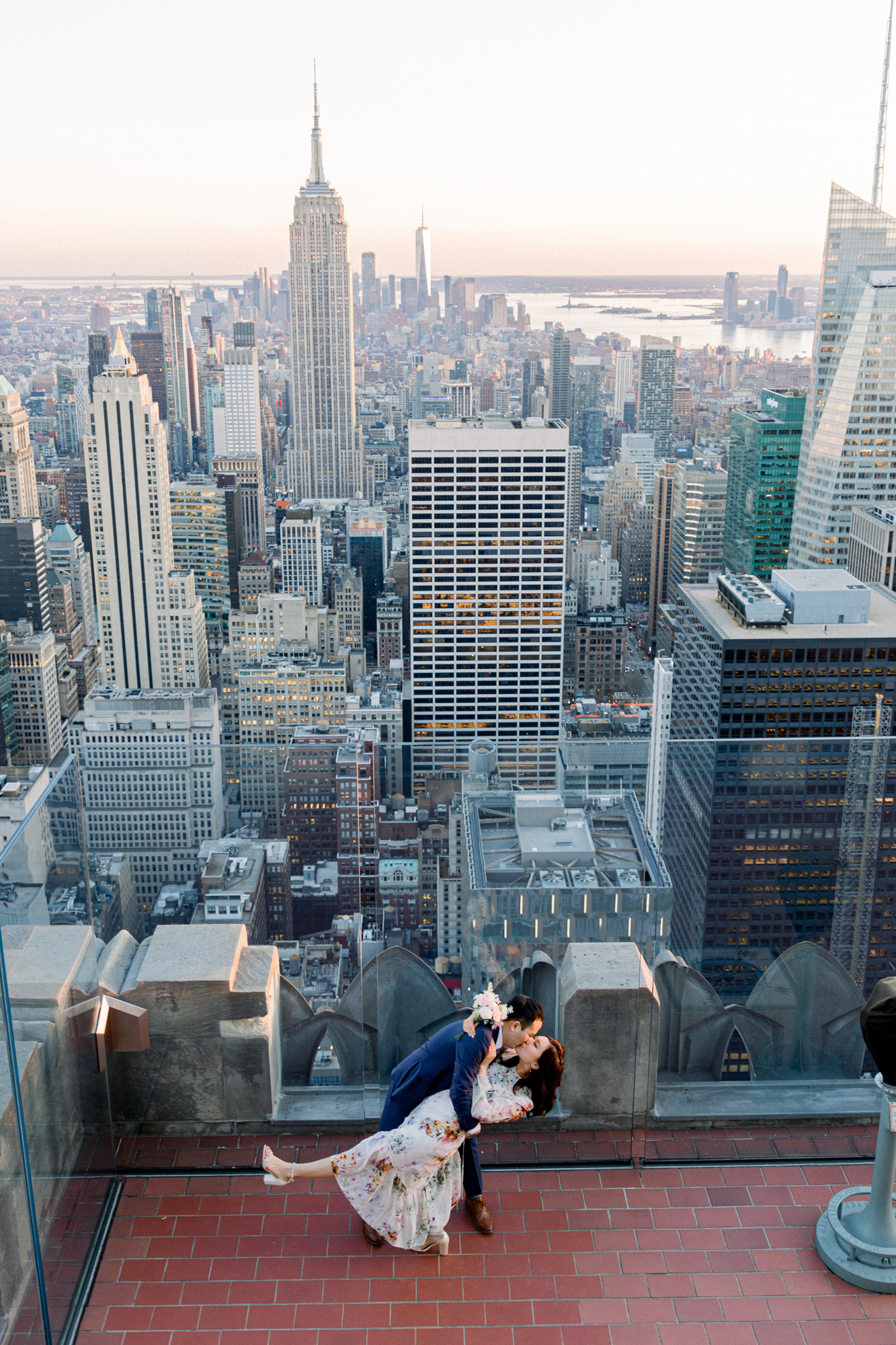 Enchanting Top of the Rock Engagement Photography at Sunset in NYC