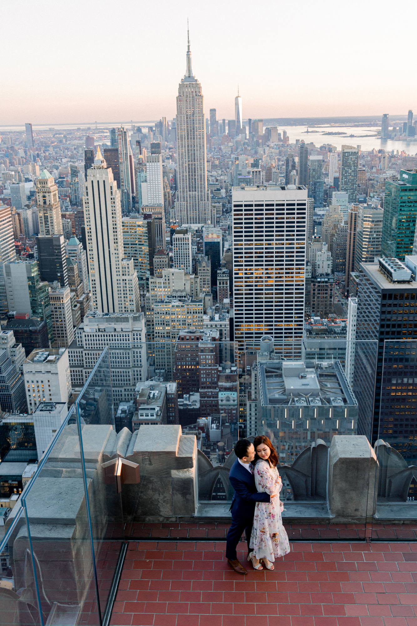 Awe-inspiring Top of the Rock Engagement Photography at Sunset in NYC