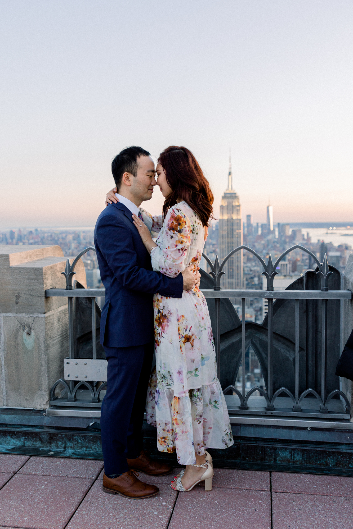 Extraordinary Top of the Rock Engagement Photography at Sunset in NYC
