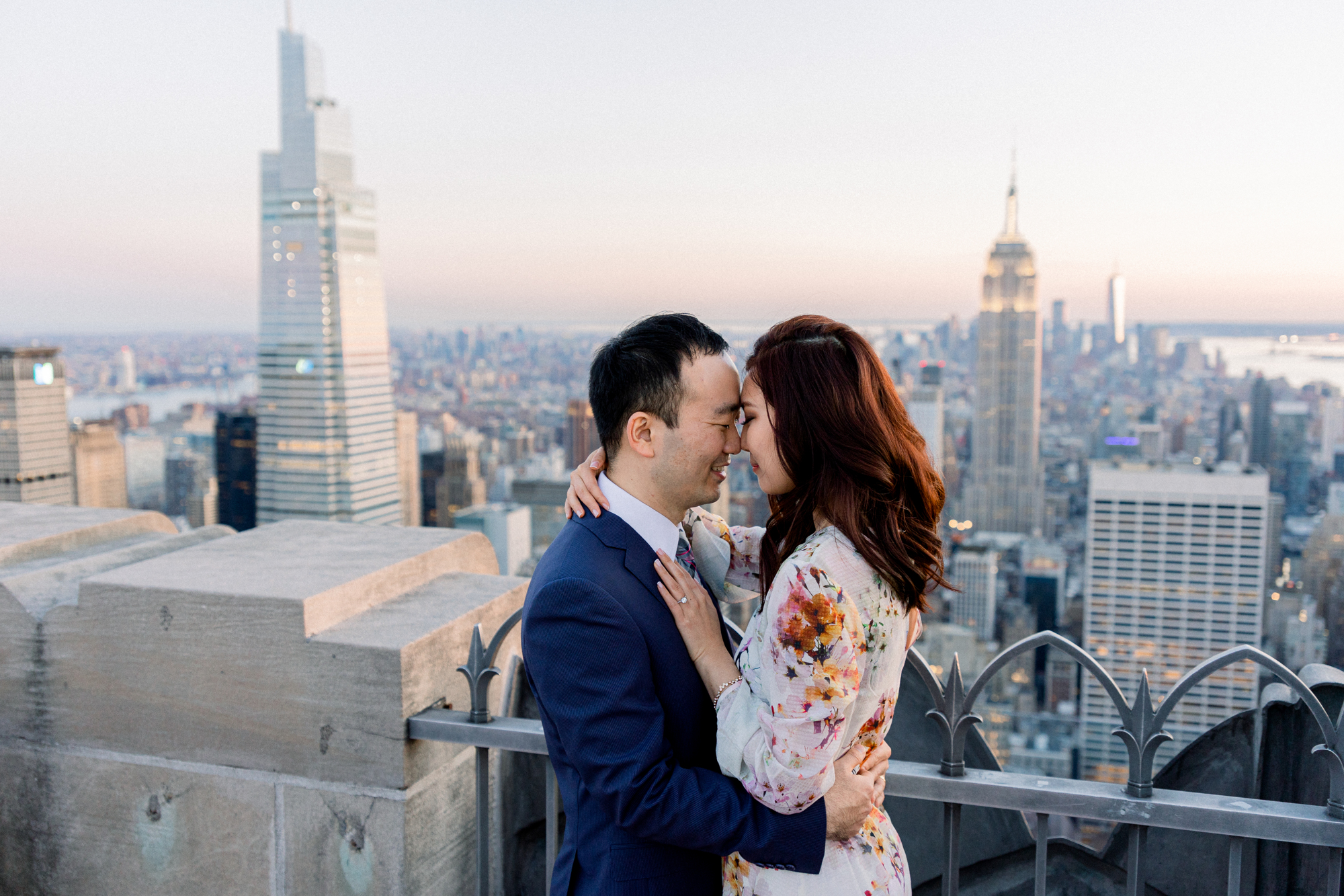 Unbelievable Top of the Rock Engagement Photography at Sunset in NYC