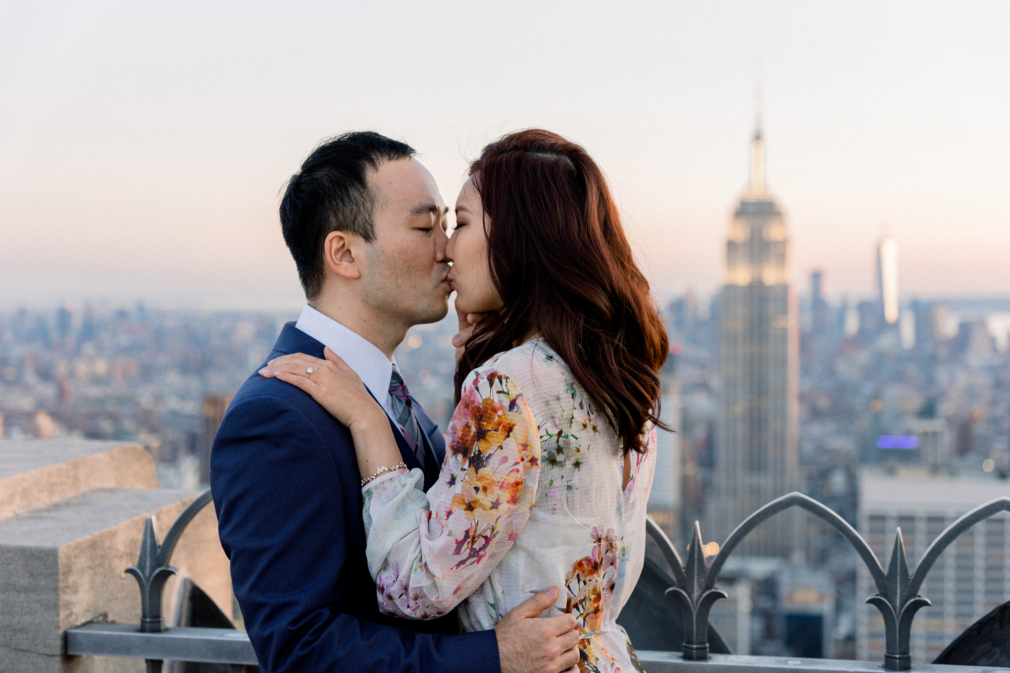 Timeless Top of the Rock Engagement Photography at Sunset in NYC