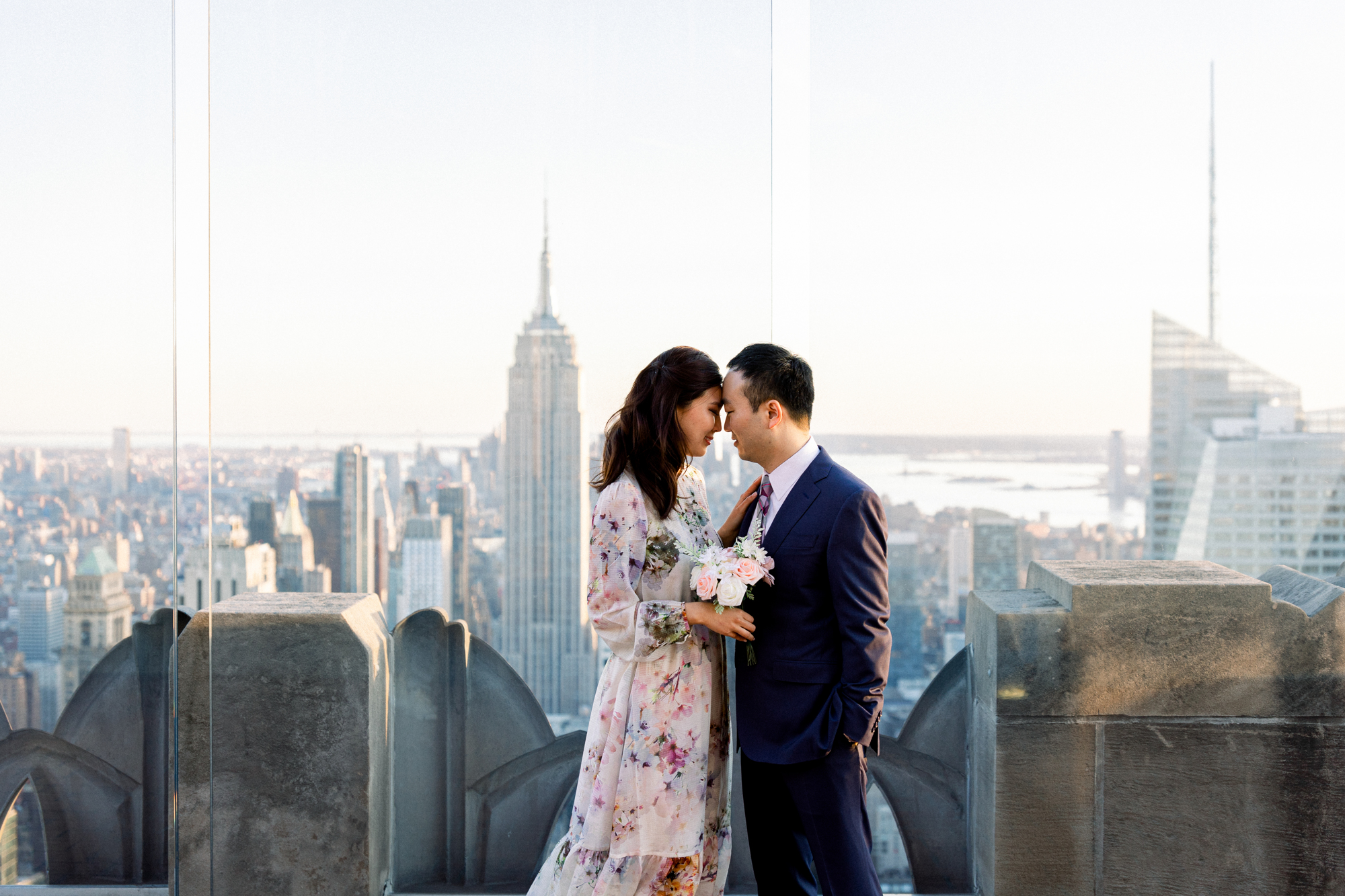Idyllic Top of the Rock Engagement Photography at Sunset in NYC