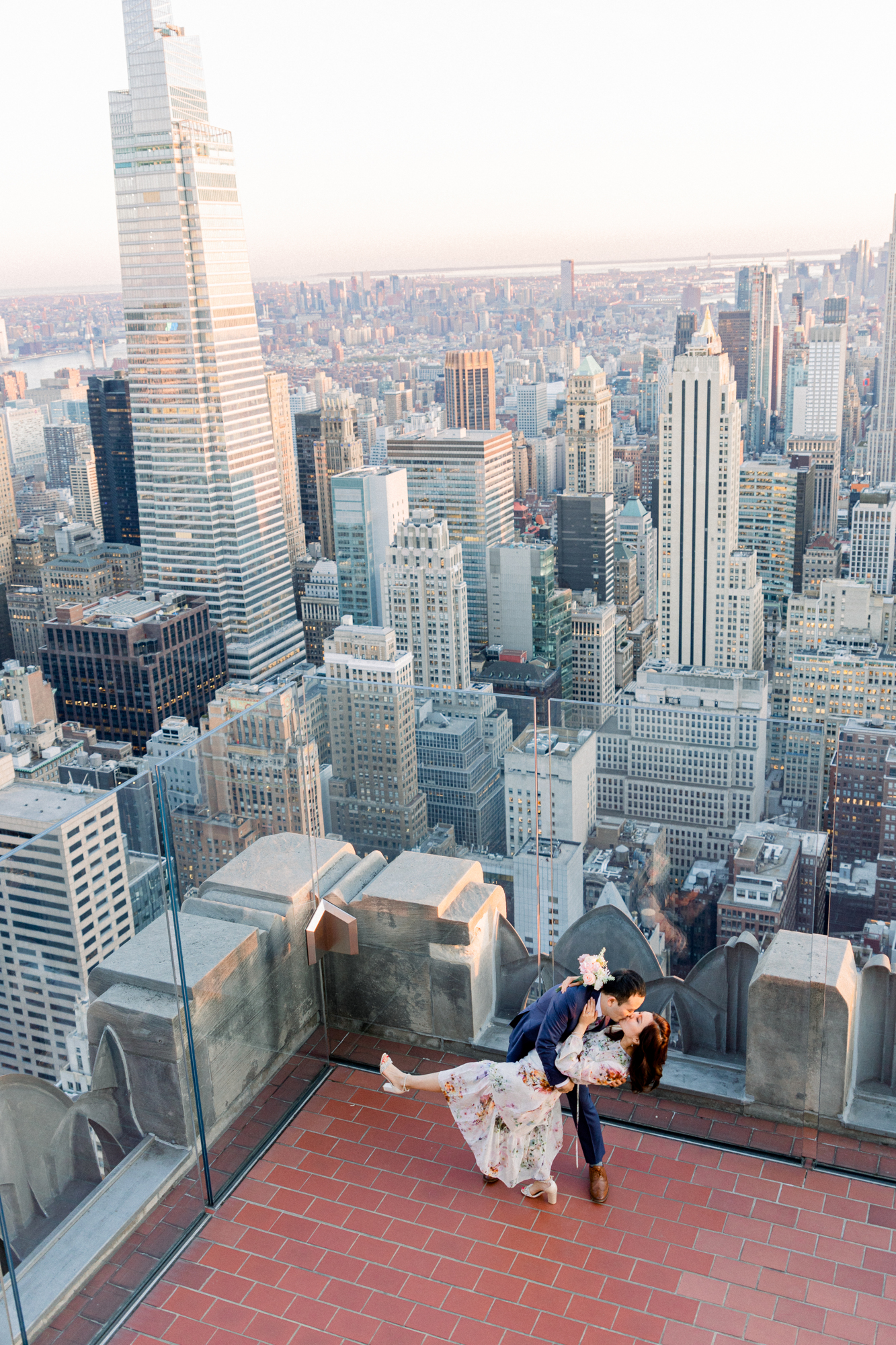 Jaw-dropping Top of the Rock Engagement Photography at Sunset in NYC