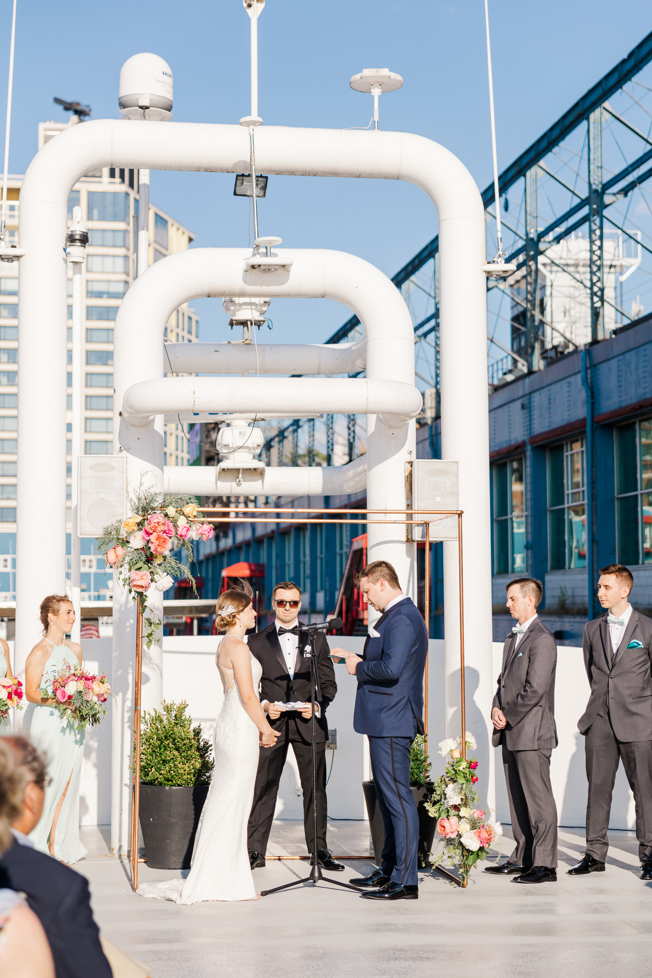 Beautiful Wedding Photography in New York City on a Boat