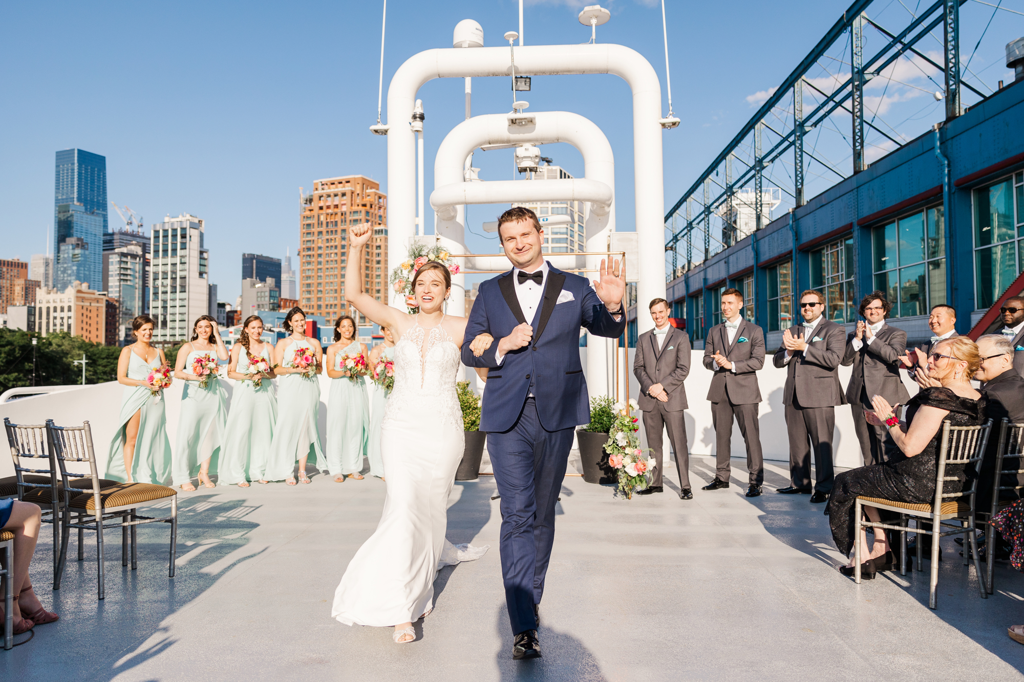 Photojournalistic Wedding Photos on the Atlantica in NYC