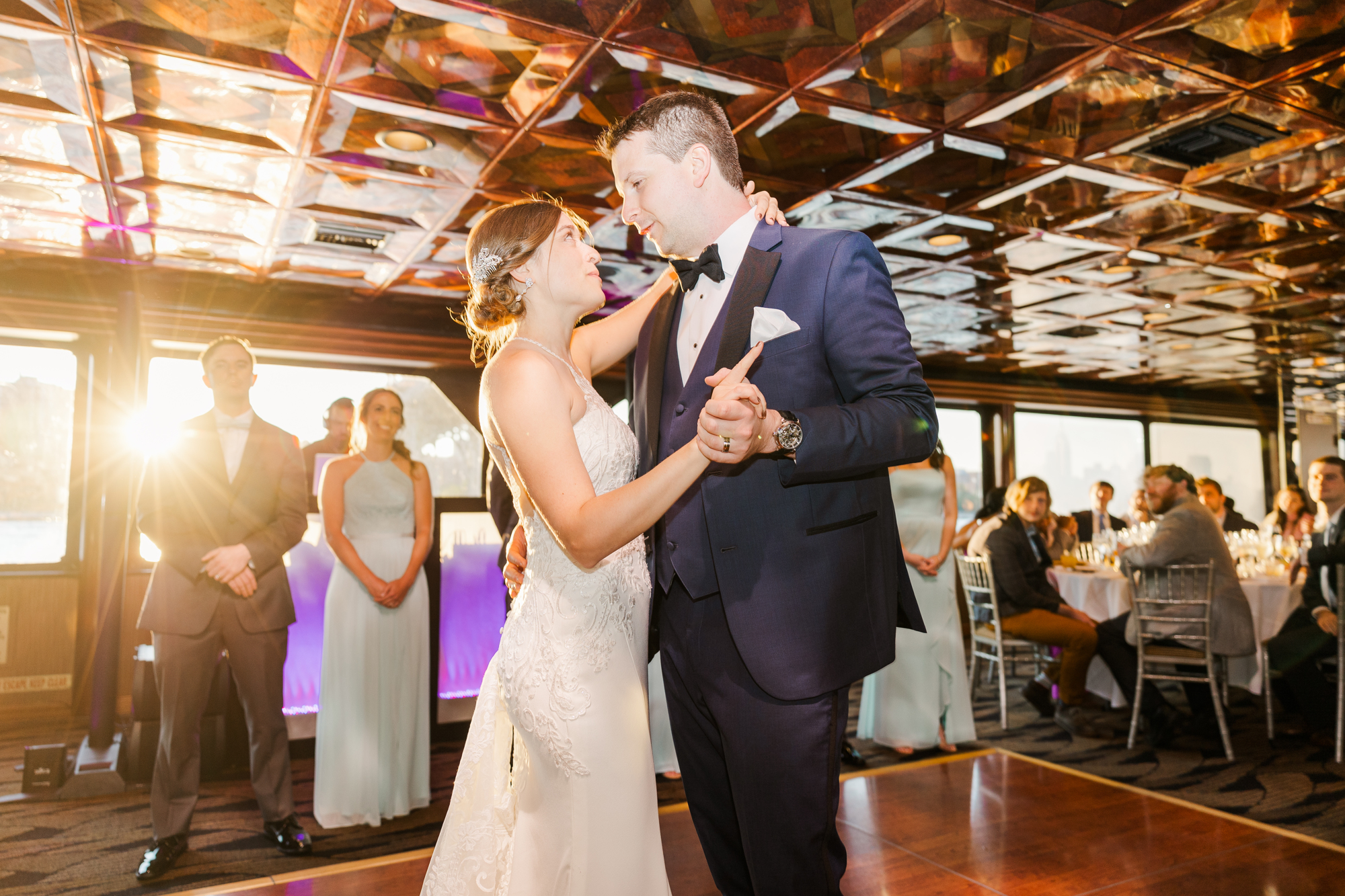 Candid Wedding Photos on the Atlantica in NYC