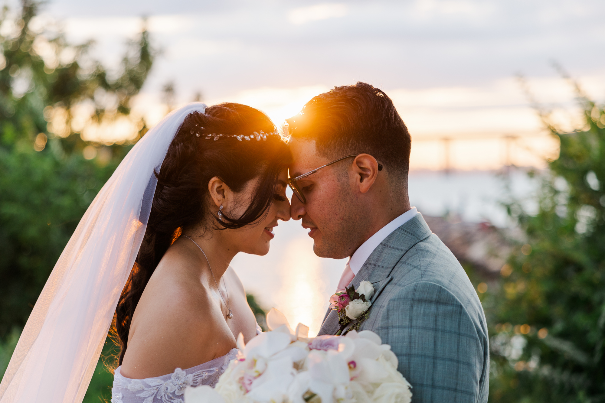 Sunset Queens Vivo Bayside Wedding Photos Featuring Little Bay Park