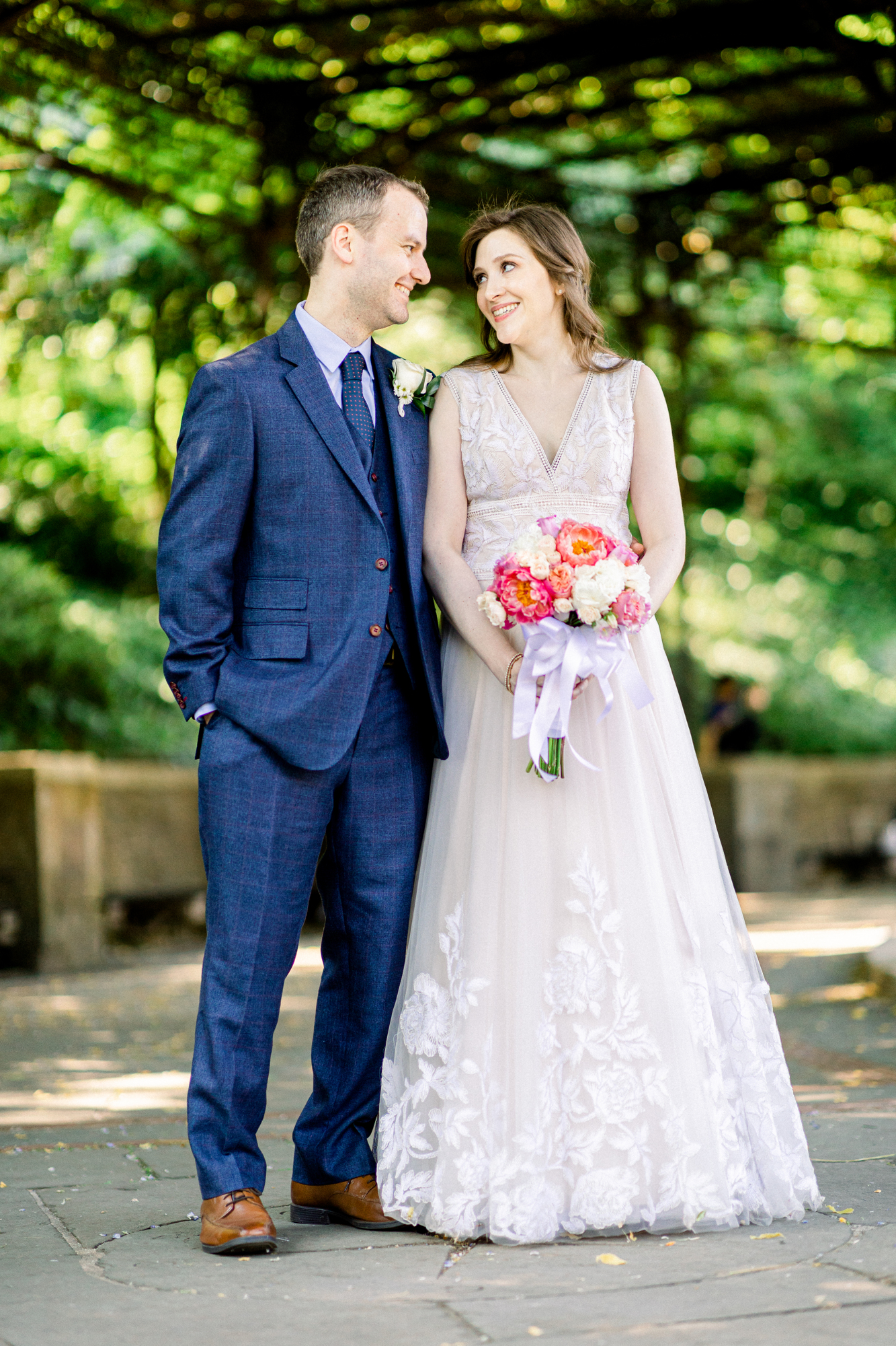 Candid Summer Wedding Photos at the Conservatory Garden in Central Park New York