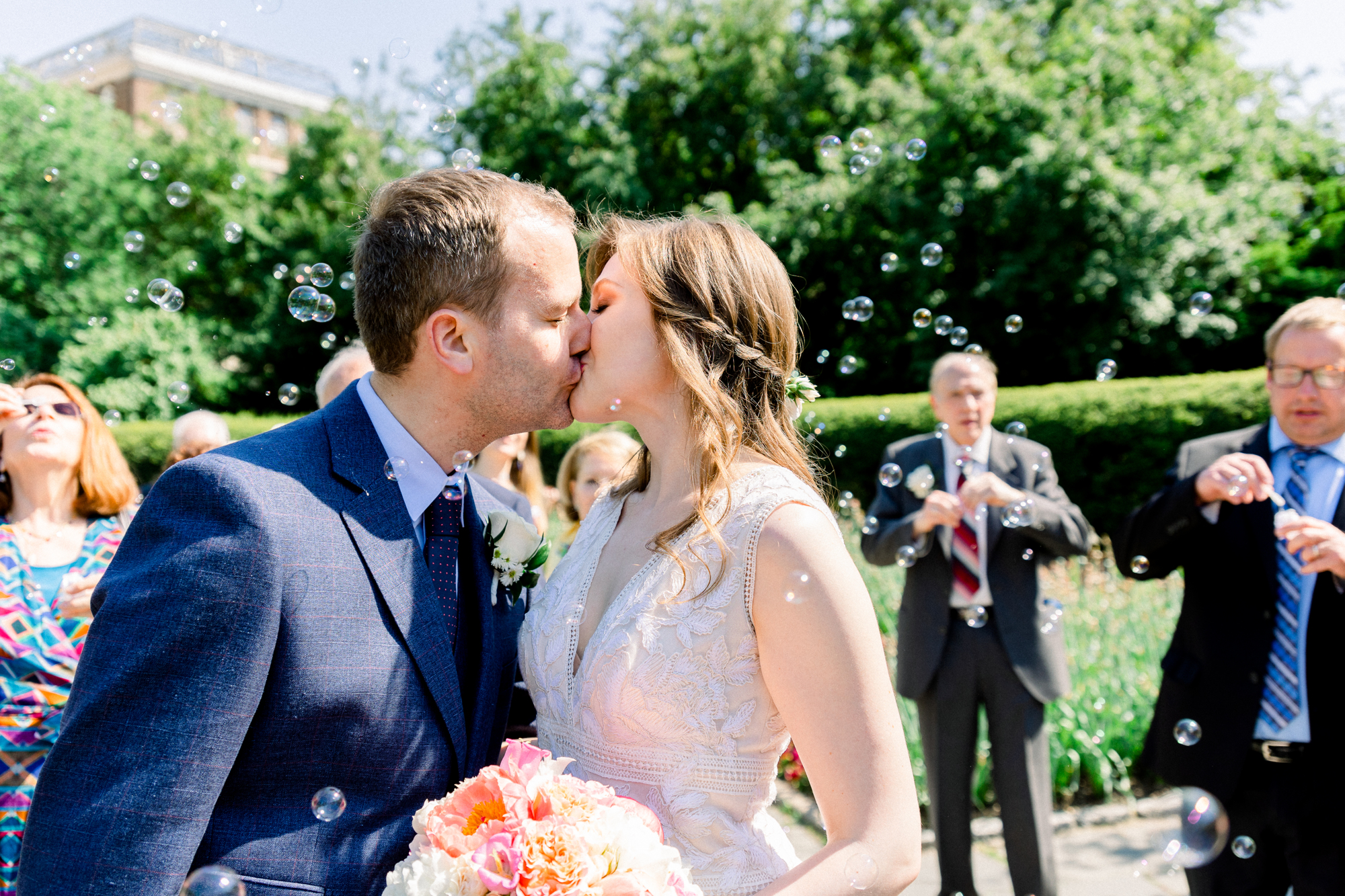 Picturesque Summer Wedding Photos at the Conservatory Garden in Central Park New York
