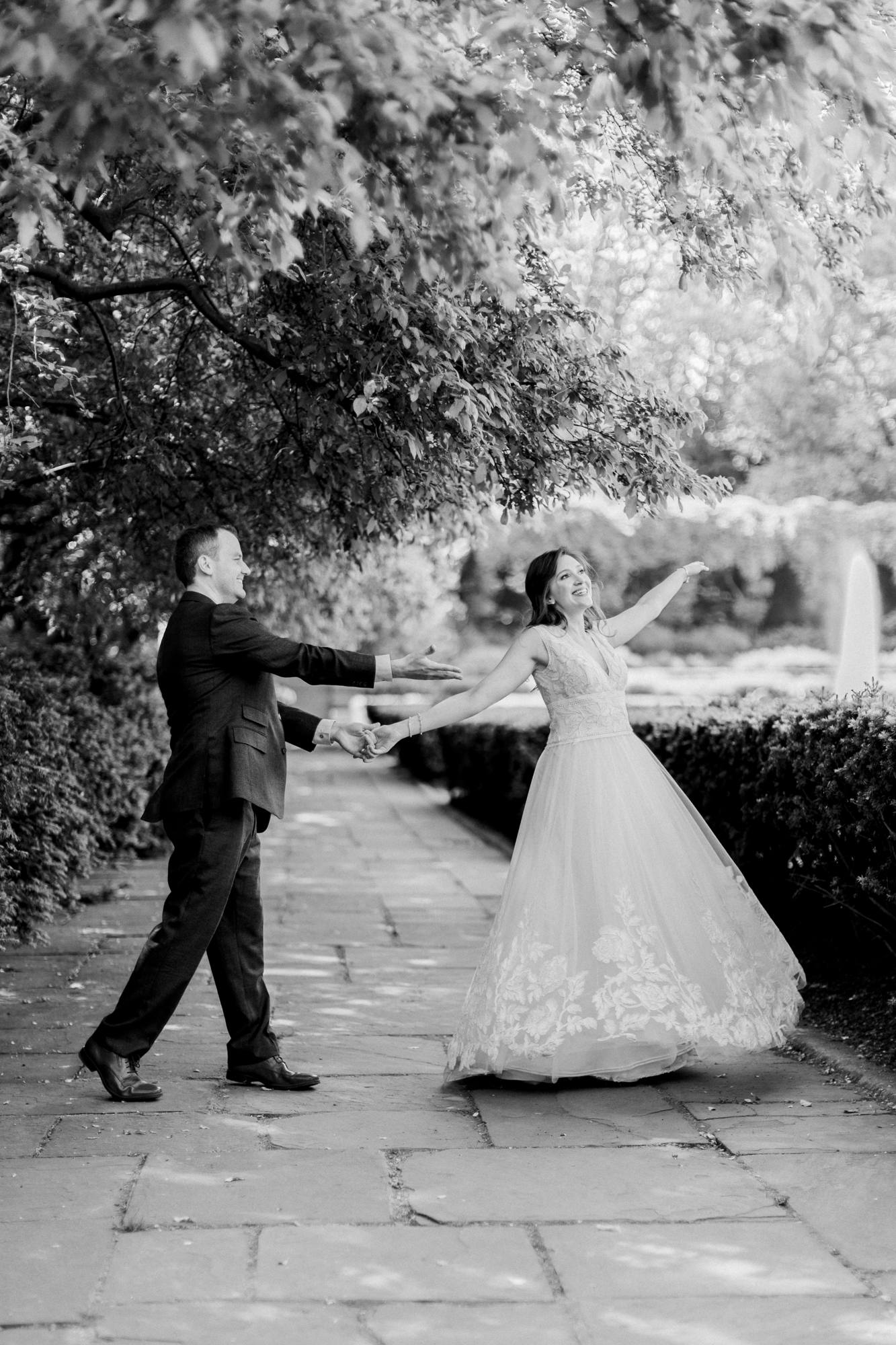 Playful Summer Wedding Photos at the Conservatory Garden in Central Park New York