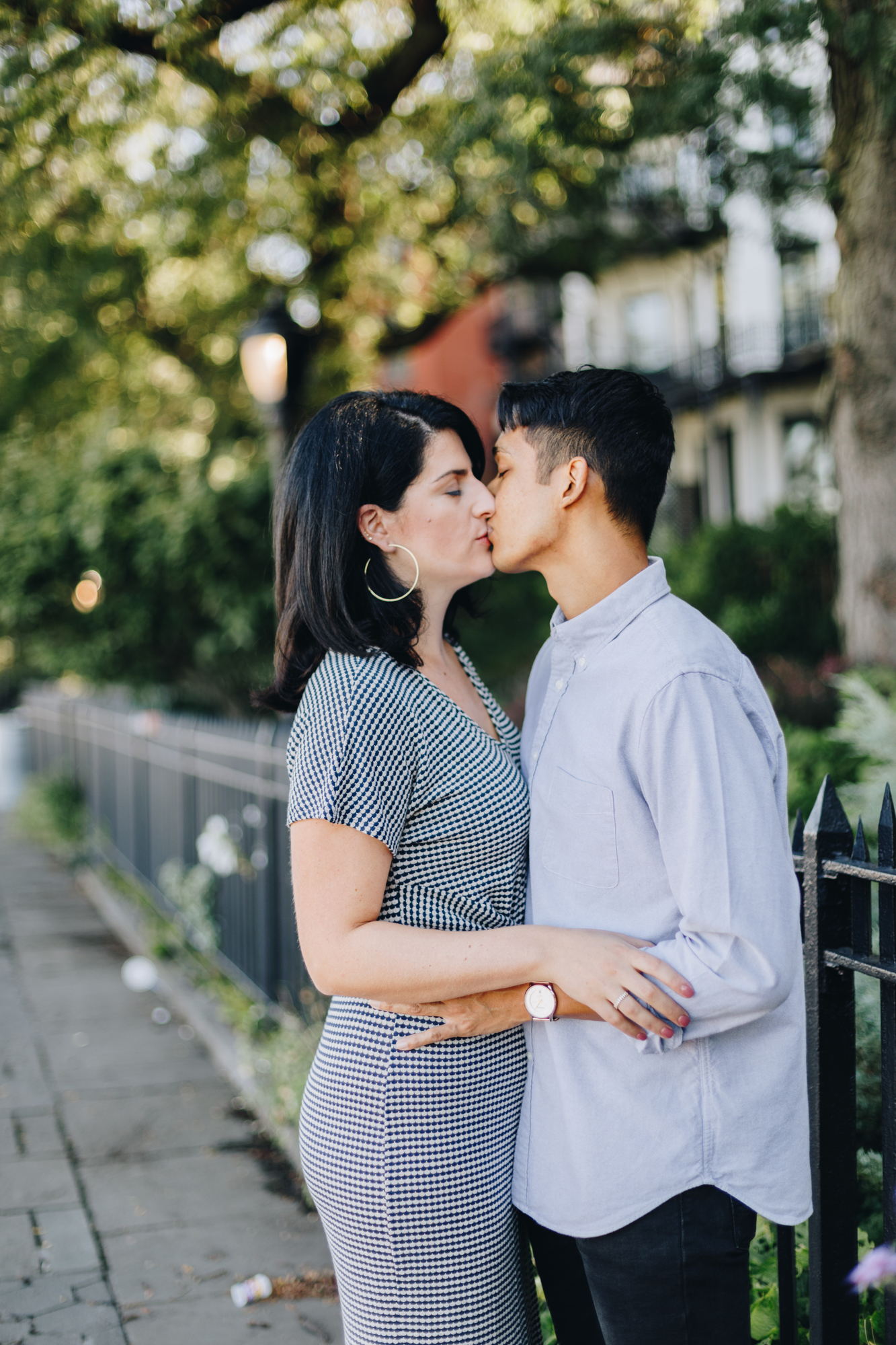 Magical Brooklyn Heights Promenade Engagement Photos in Summery New York