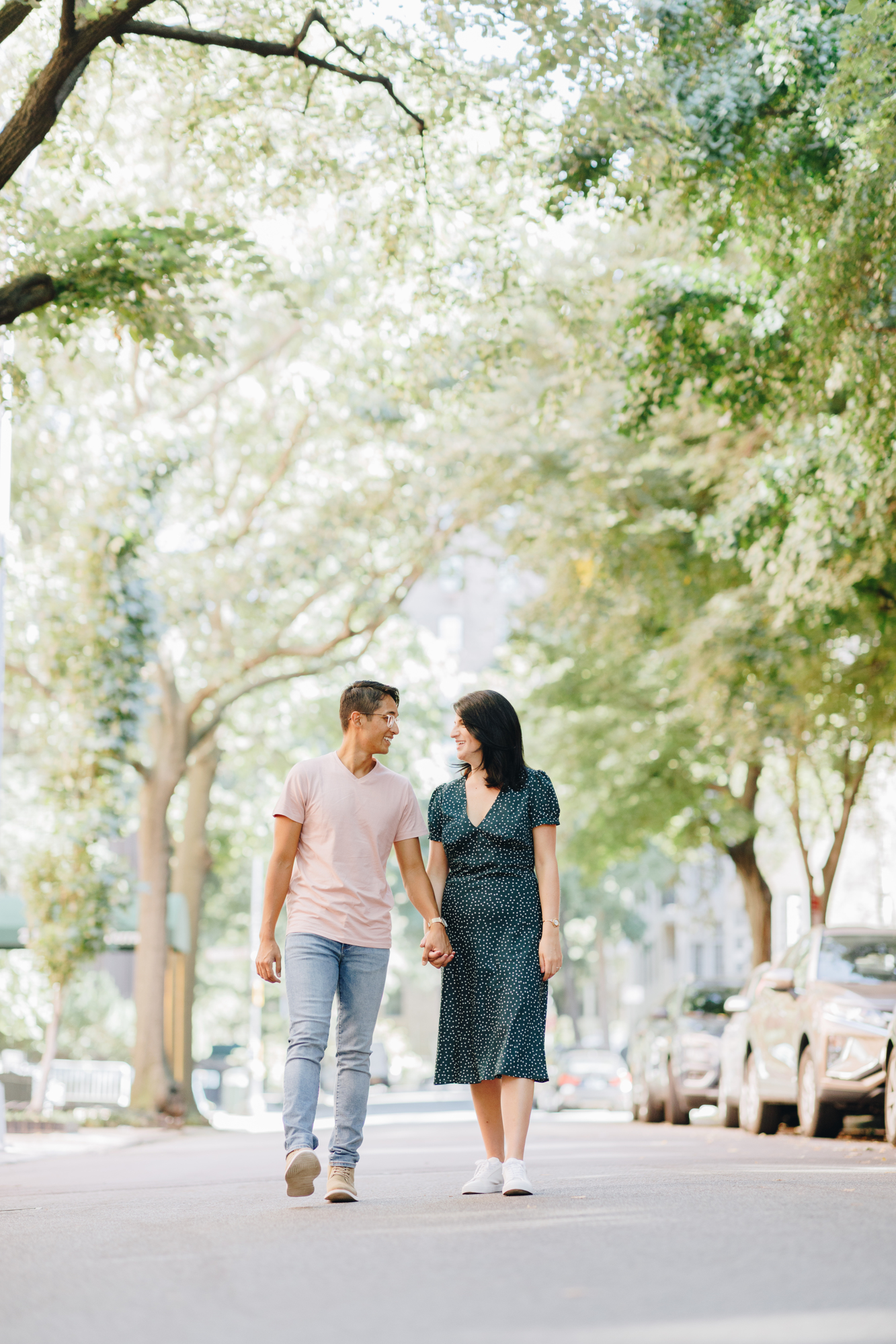 Perfect Brooklyn Heights Promenade Engagement Photos in Summery New York