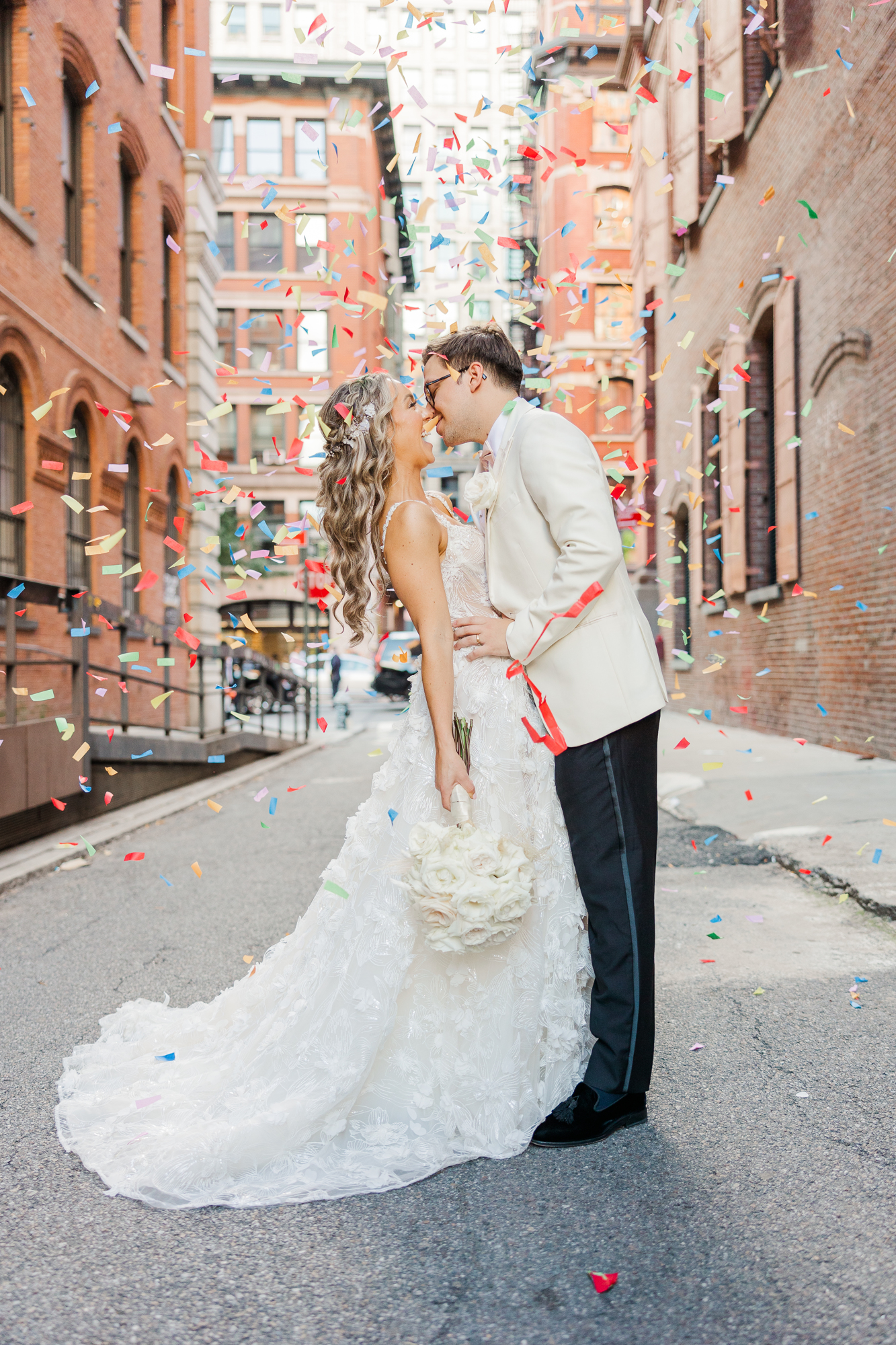 Creative New York Wedding Photos at Old St. Patrick's Cathedral and Houston Hall