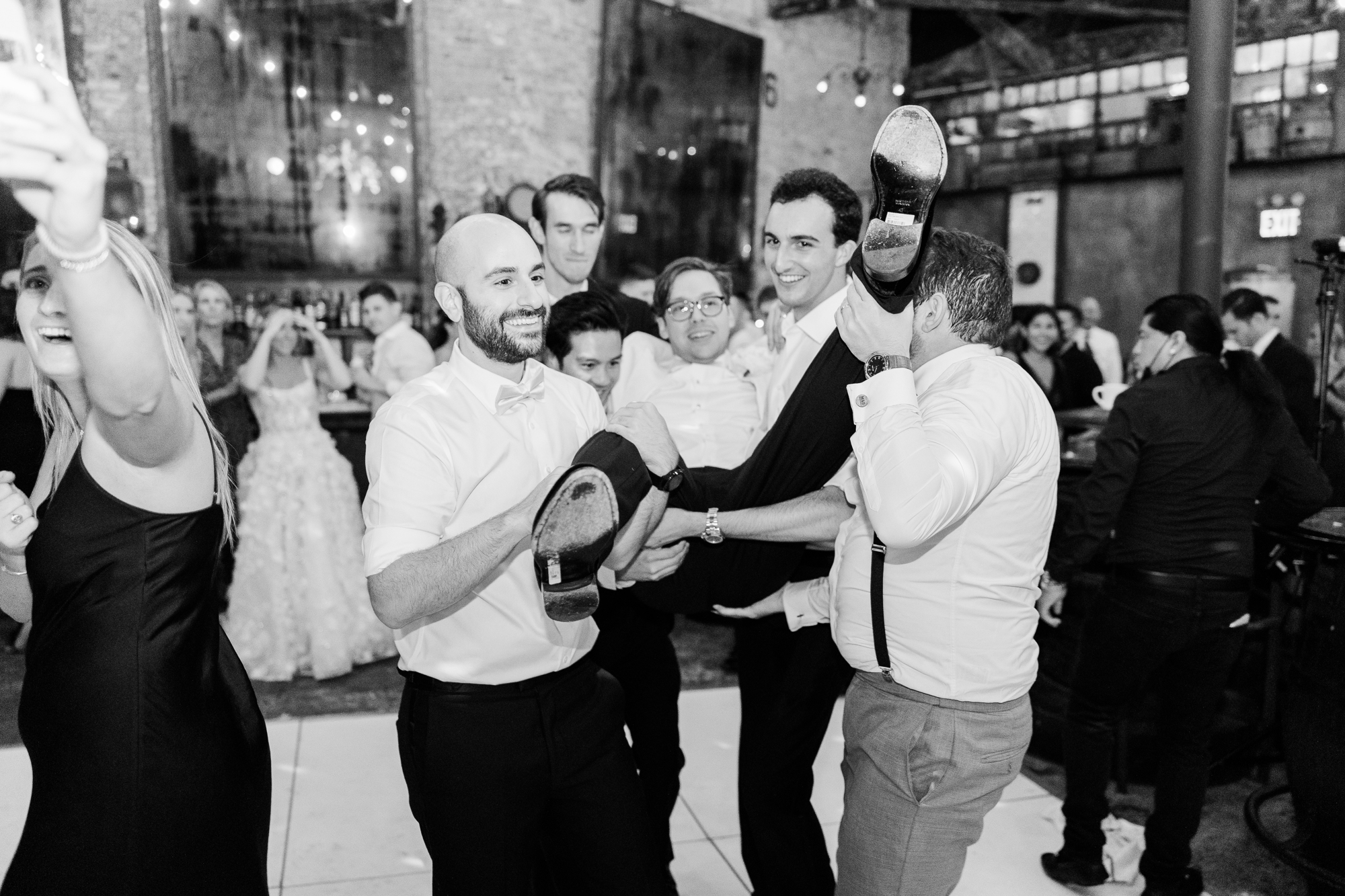 Black and white Old St. Patrick's Cathedral Ceremony and Houston Hall Reception Photos