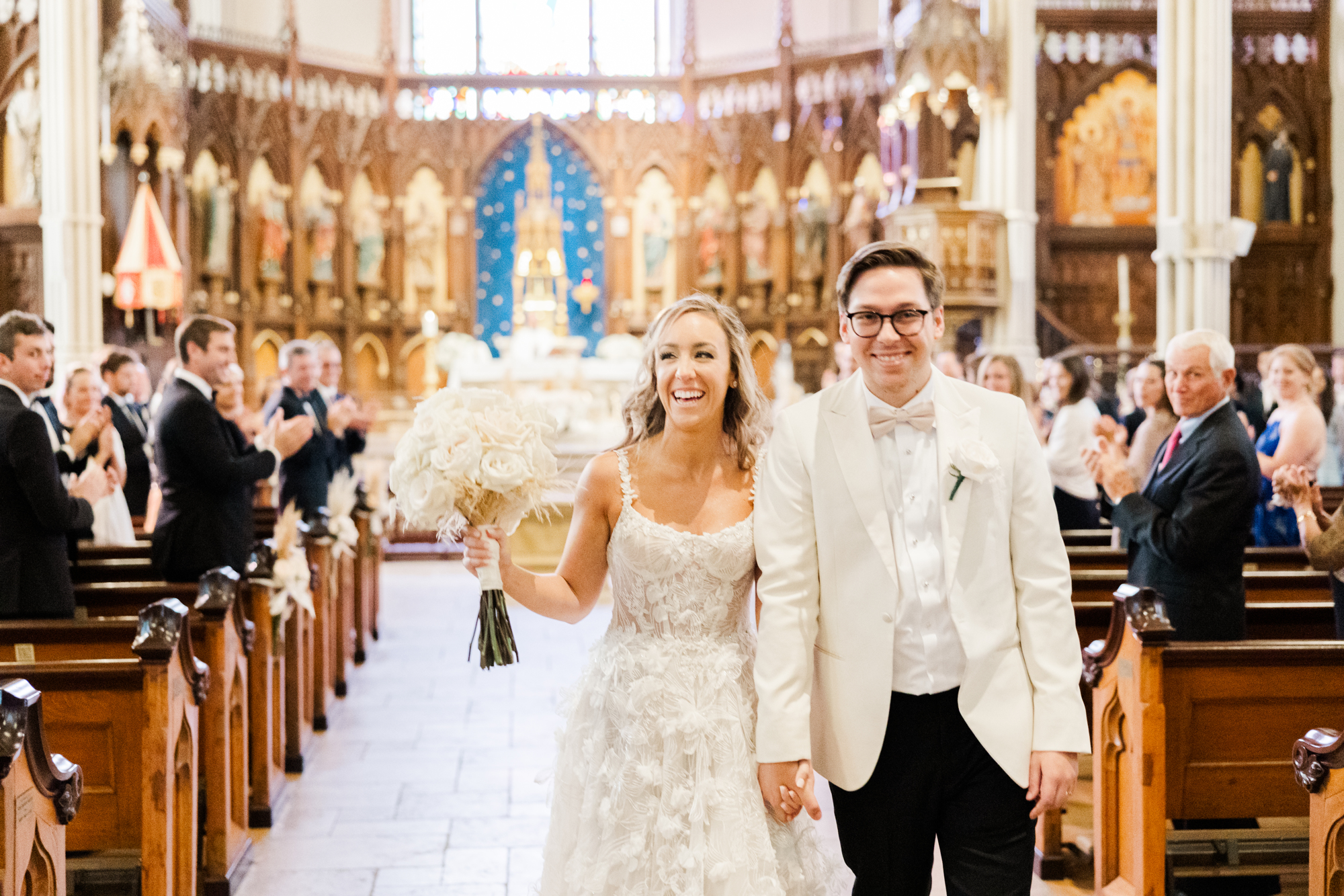 Stunning Old St. Patrick's Cathedral Ceremony and Houston Hall Reception Photos