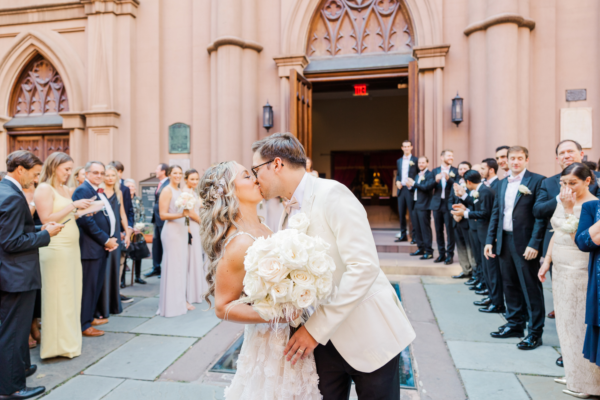 Flawless Old St. Patrick's Cathedral Ceremony and Houston Hall Reception Photos