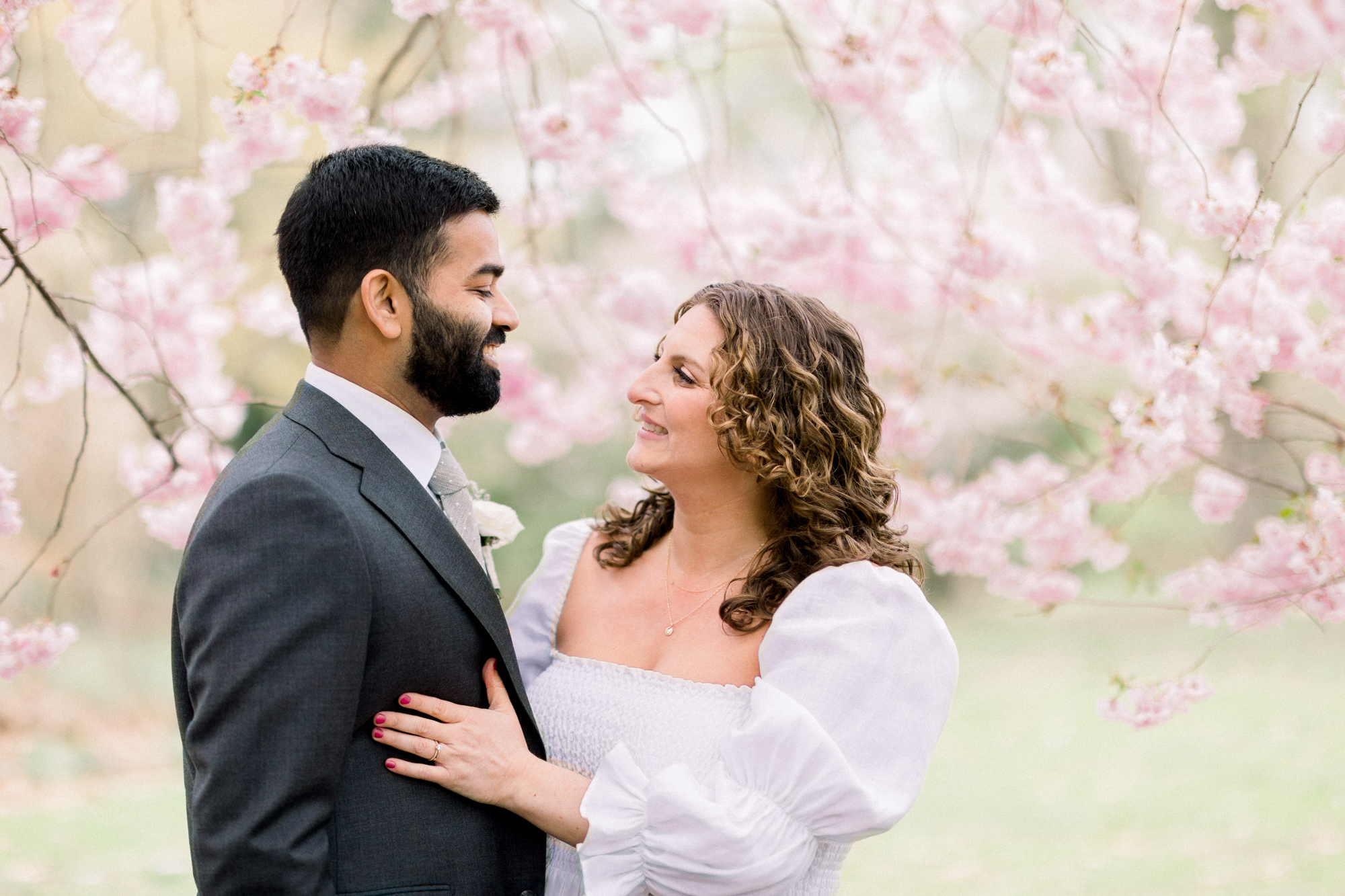 Remarkable Prospect Park Wedding Photos with Springtime Cherry Blossoms