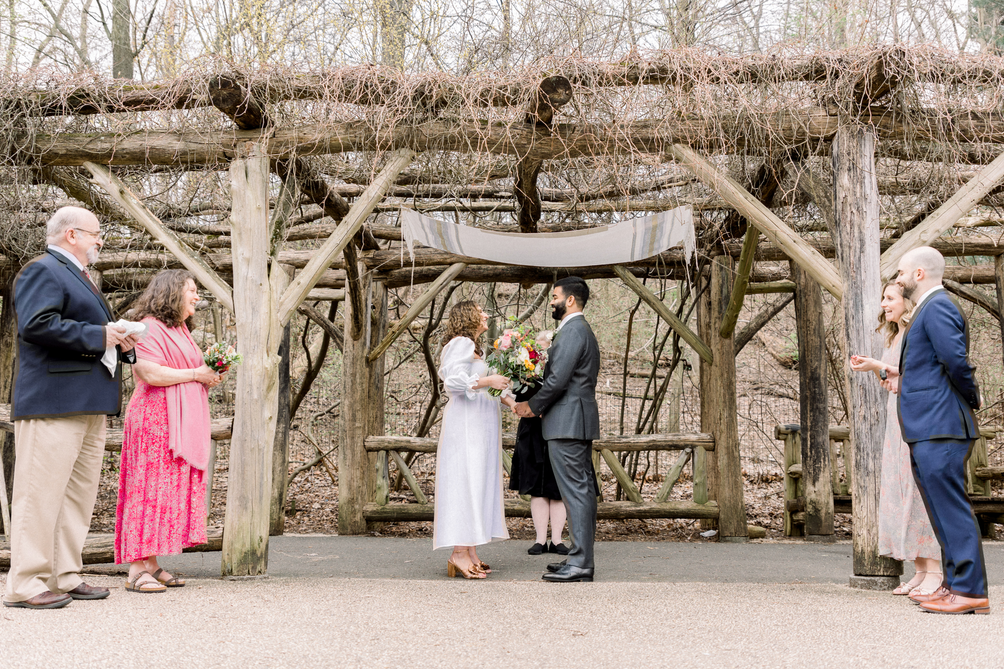 Candid Prospect Park Wedding Photos with Springtime Cherry Blossoms