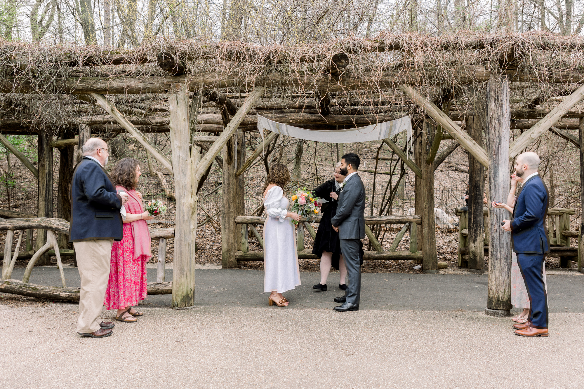 Timeless Prospect Park Wedding Photos with Springtime Cherry Blossoms