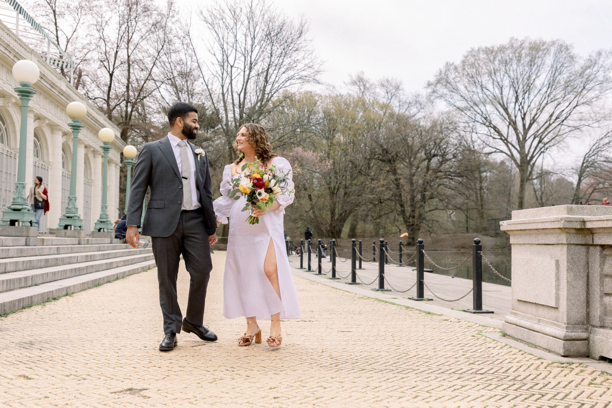 Dreamy Prospect Park Wedding Photos with Springtime Cherry Blossoms