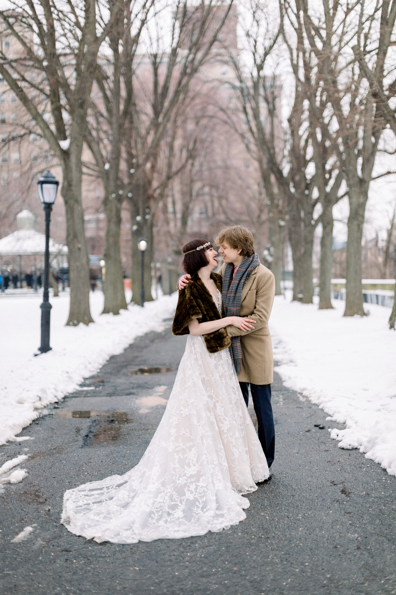 Wild NYC Winter Wedding in Riverside Park