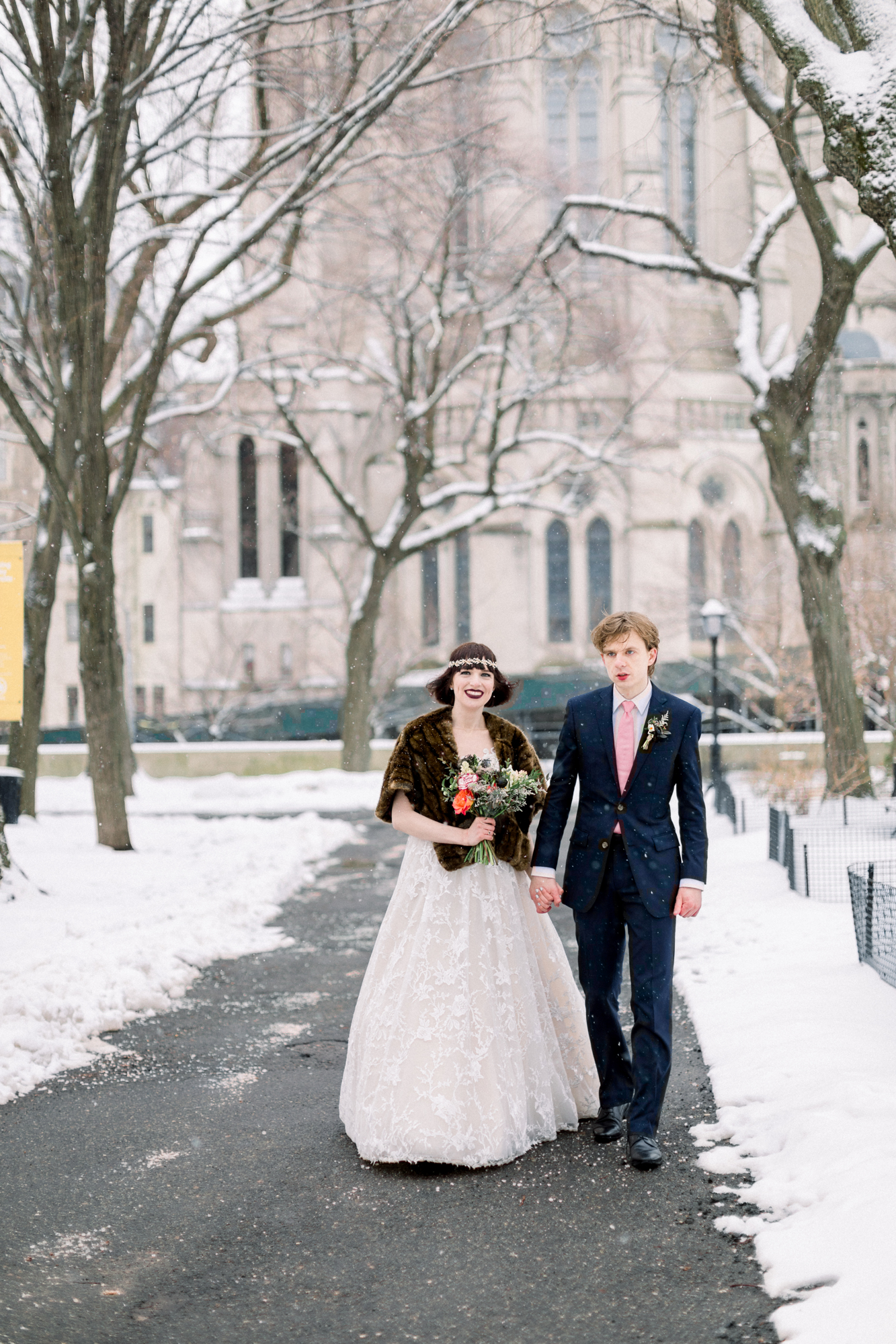 Beautiful NYC Winter Wedding in Riverside Park
