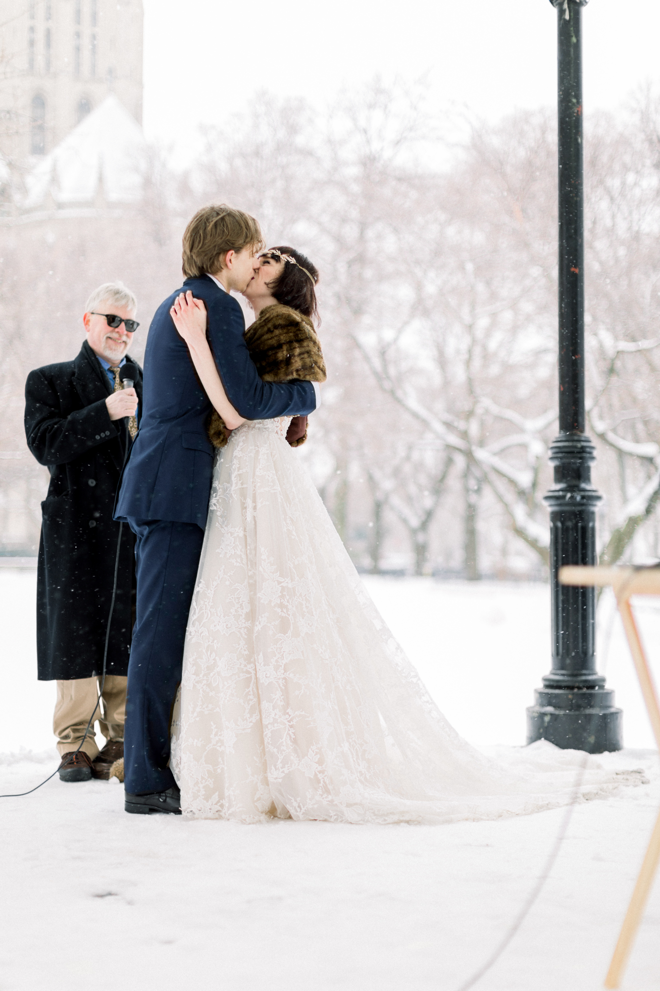 Intimate NYC Winter Wedding in Riverside Park