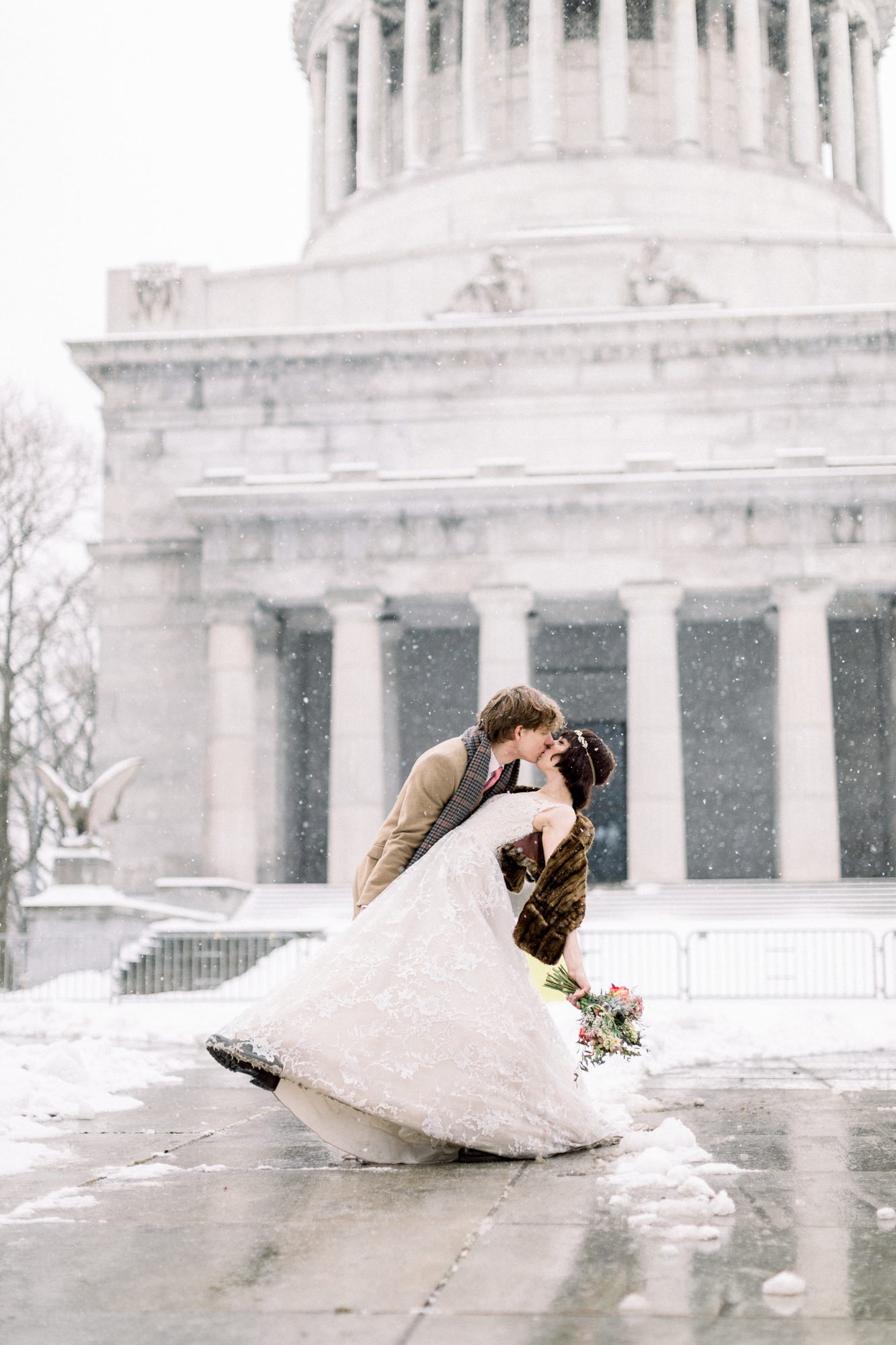 Wild NYC Winter Wedding in Riverside Park