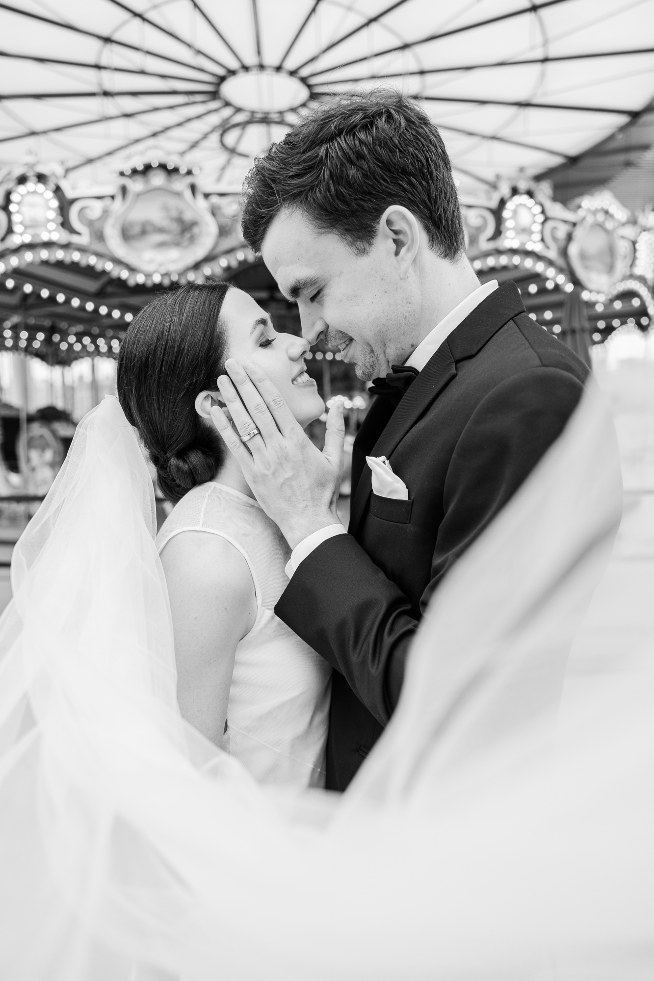 Flawless DUMBO, Brooklyn Wedding Photos at Smack Mellon and Jane's Carousel