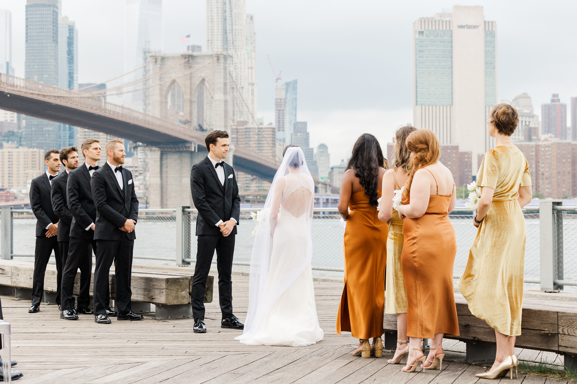 Colorful DUMBO, Brooklyn Wedding Photos at Smack Mellon and Jane's Carousel